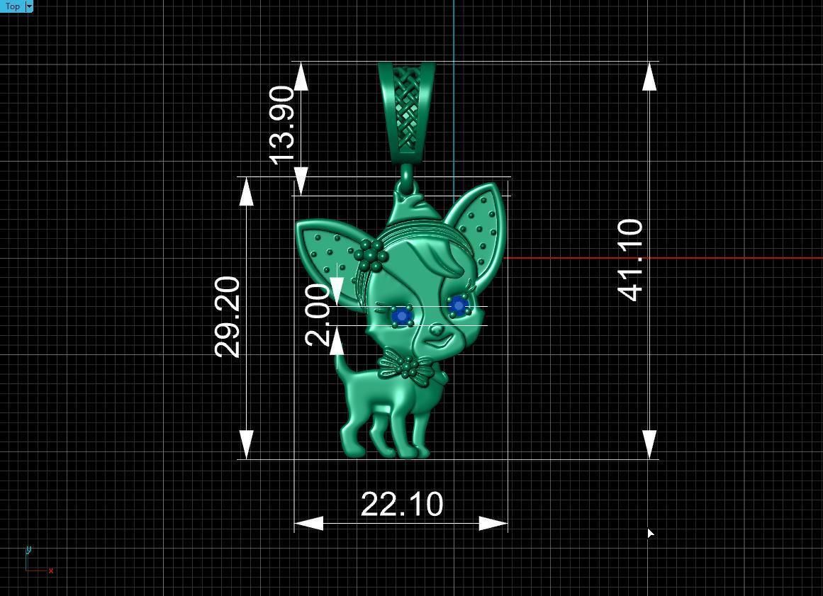 pendant Puppy Chihuahua 3D print model_16