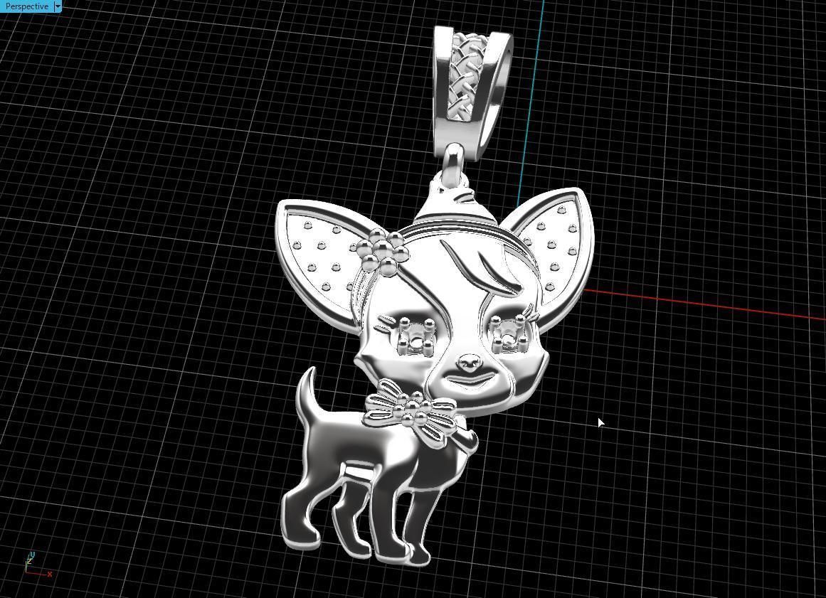 pendant Puppy Chihuahua 3D print model_7