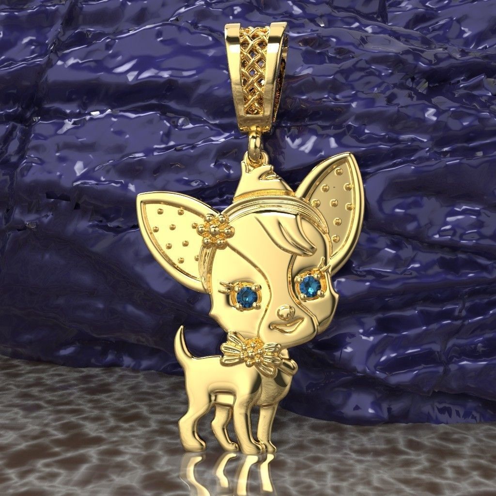 pendant Puppy Chihuahua 3D print model_2