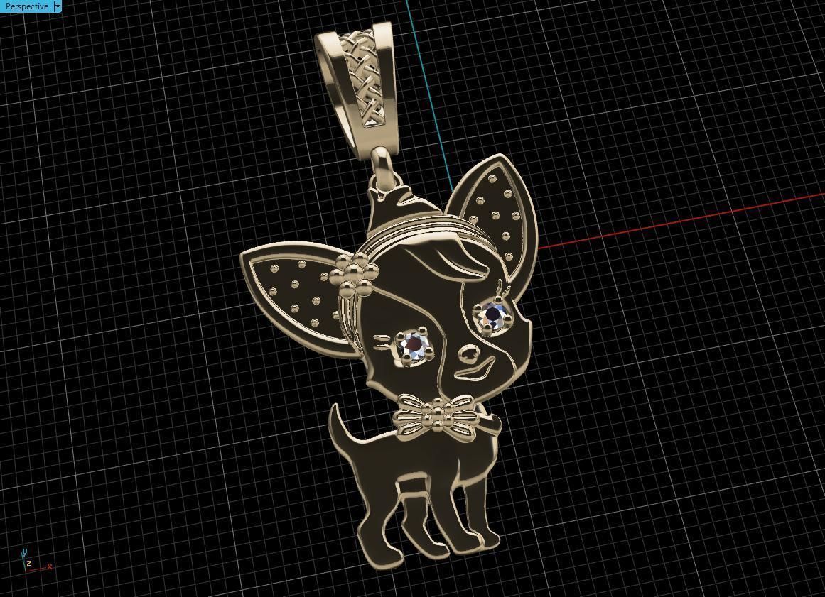 pendant Puppy Chihuahua 3D print model_3