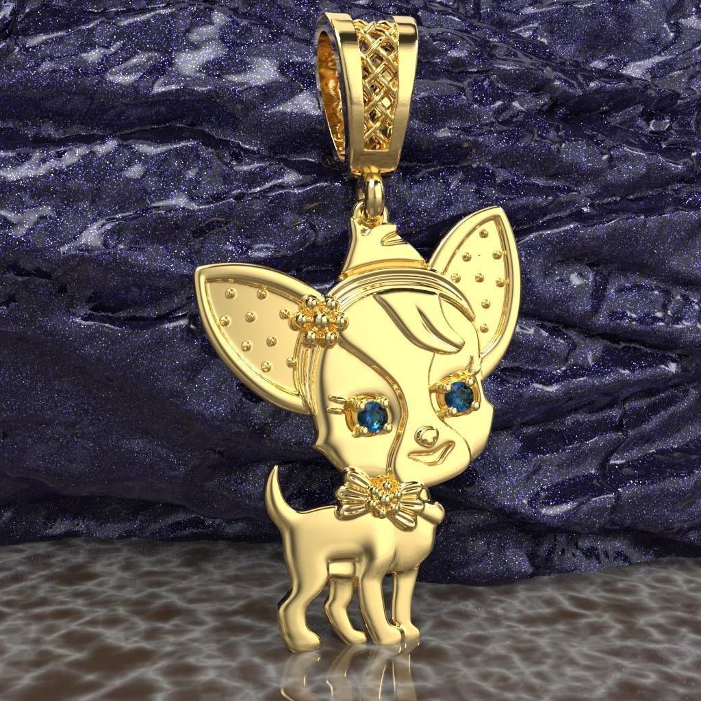 pendant Puppy Chihuahua 3D print model_1