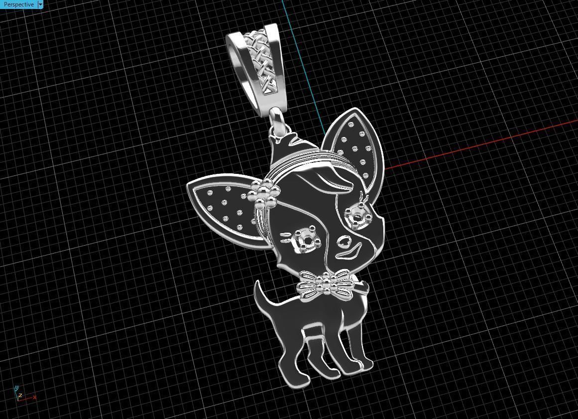 pendant Puppy Chihuahua 3D print model_9