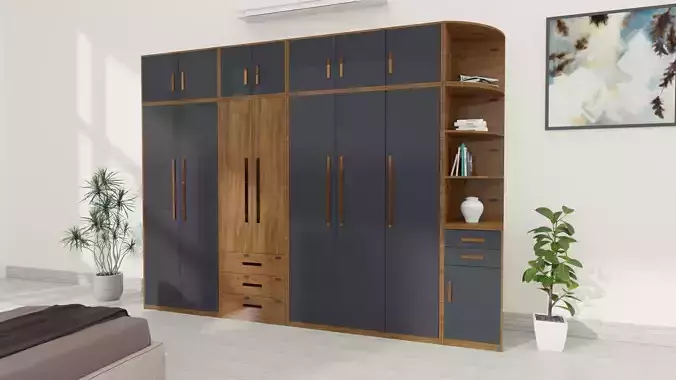 Modern wardrobe with shelves