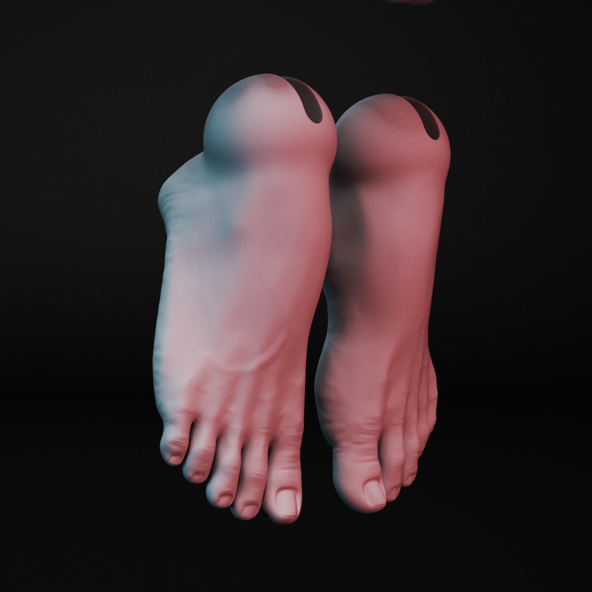 BJD Set of six feet for ball jointed dolls 3D print model_4