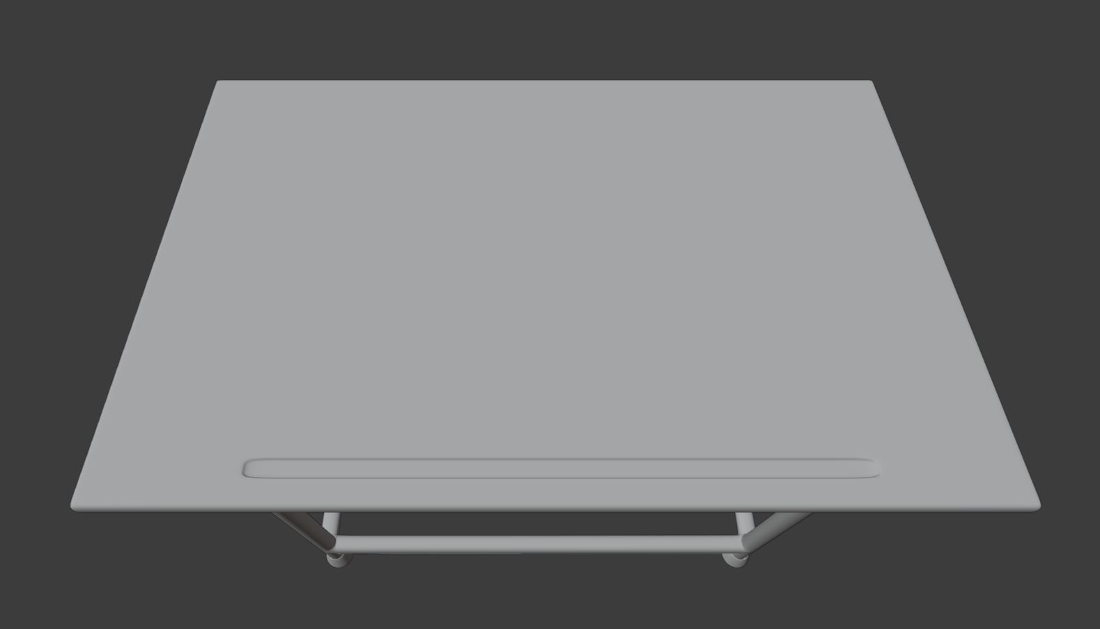 High School Student Classical Desk Low-poly 3D model_3