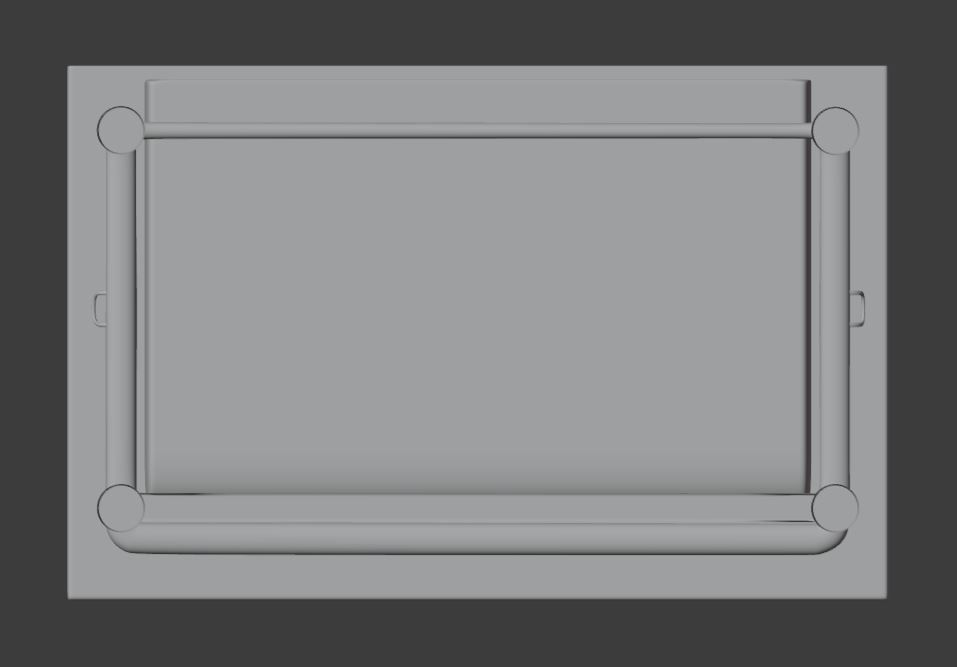 High School Student Classical Desk Low-poly 3D model_11