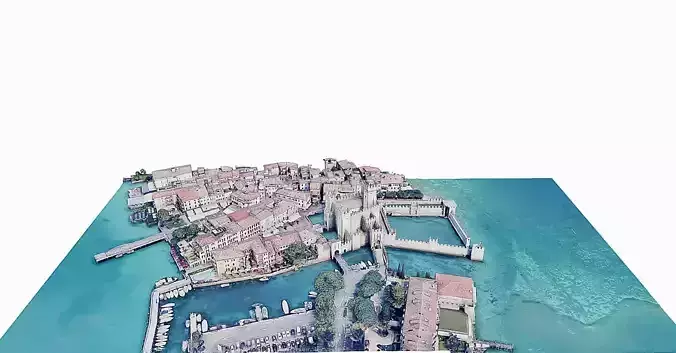 Scaligero Castle - Sirmione Low-poly 3D model