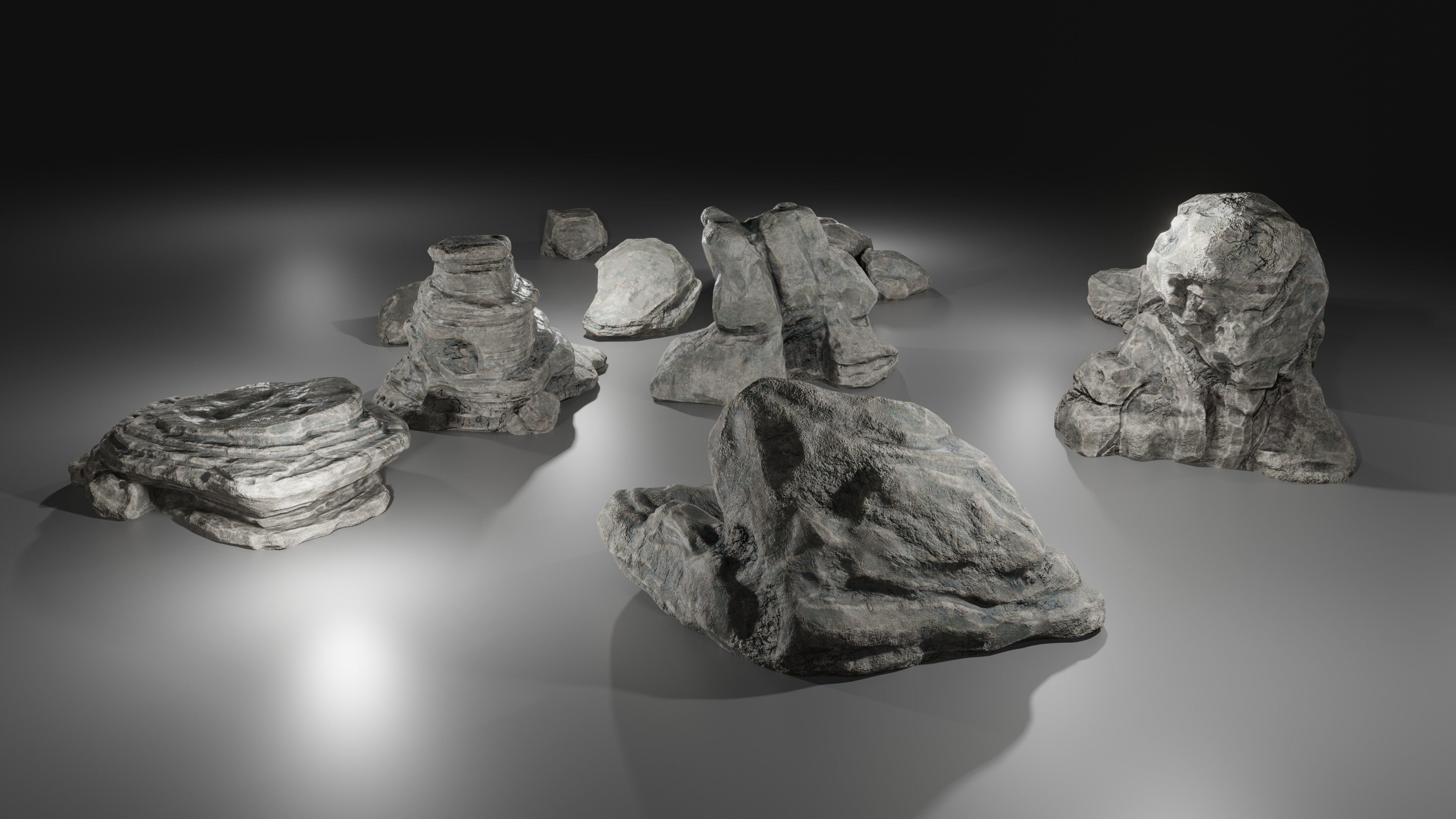 Stone pack Low-poly 3D model_12