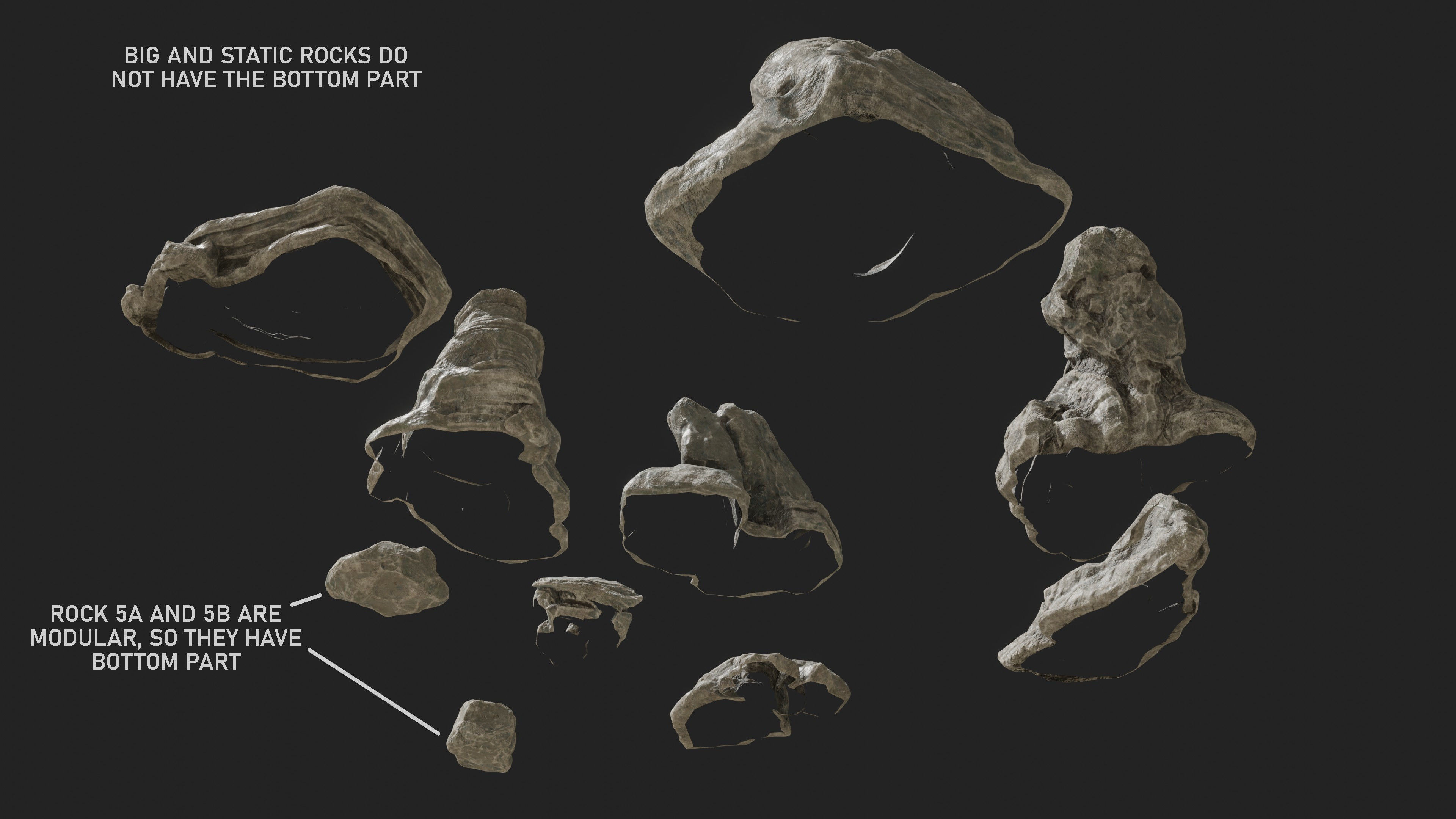 Stone pack Low-poly 3D model_5