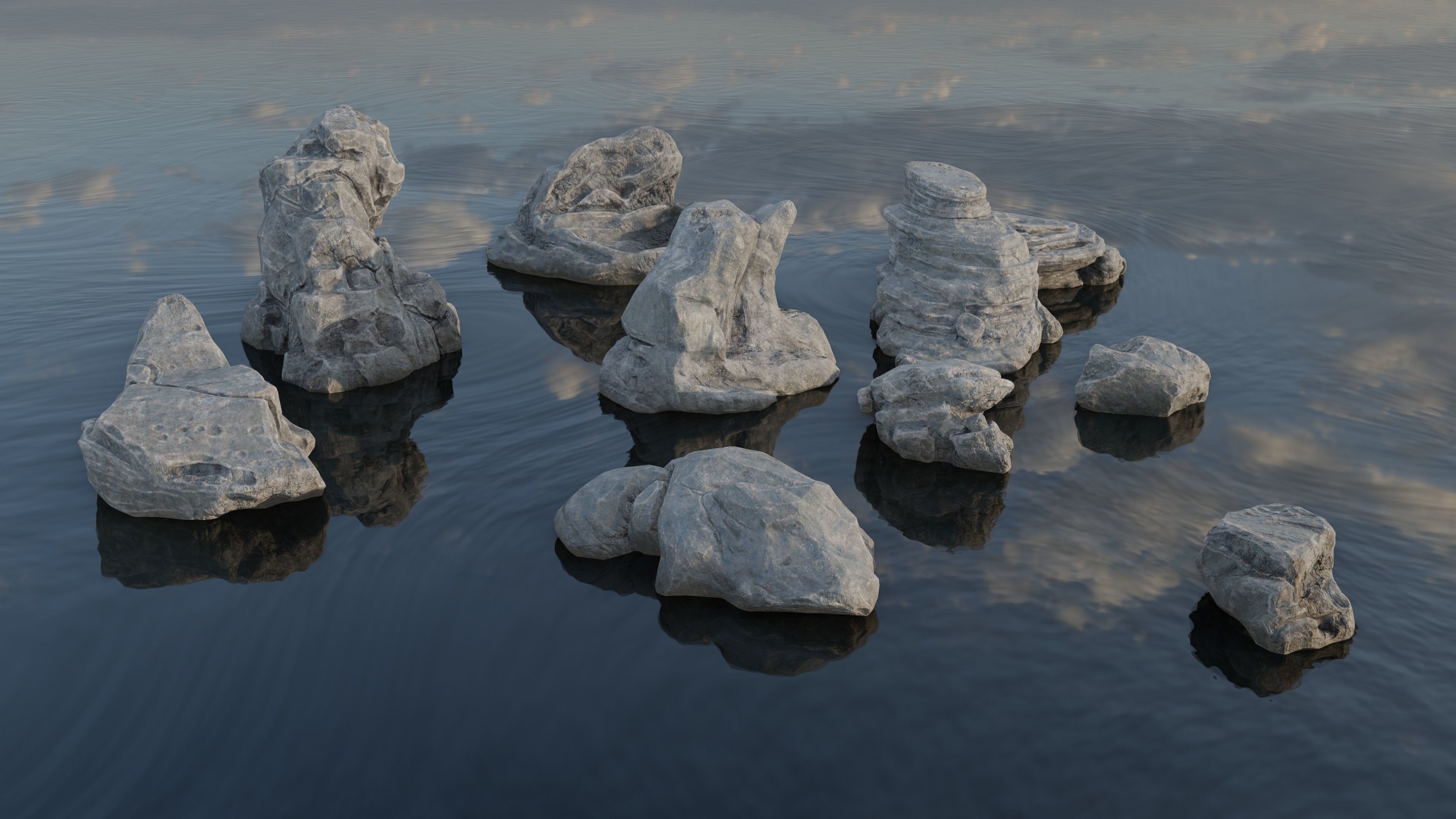 Stone pack Low-poly 3D model_9