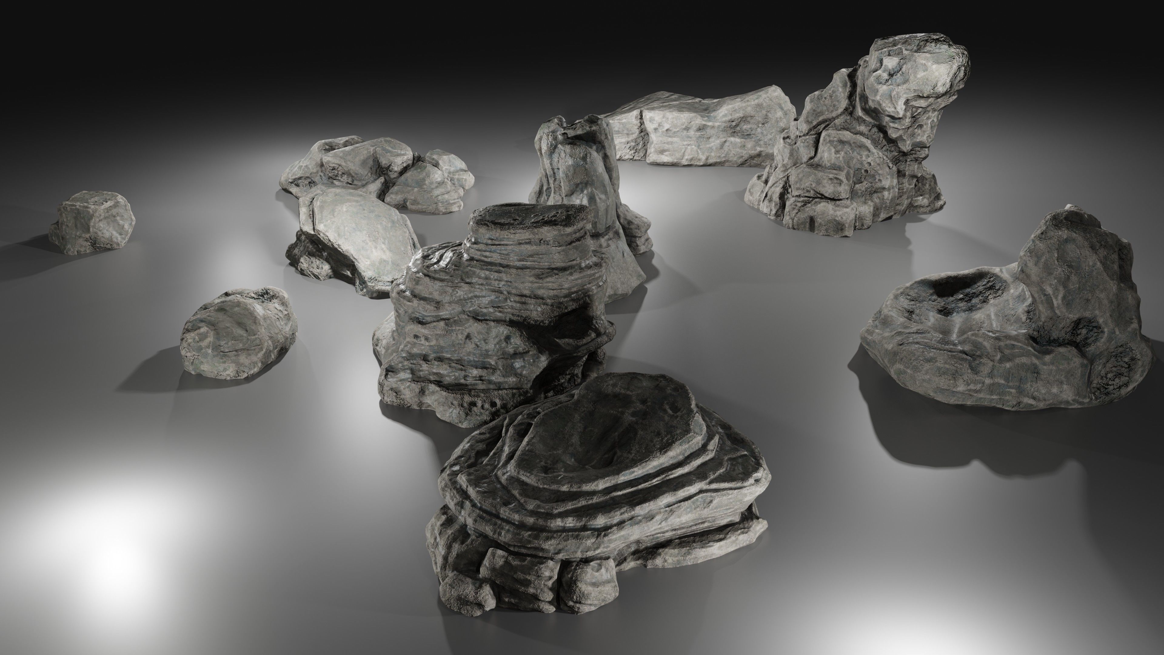 Stone pack Low-poly 3D model_16