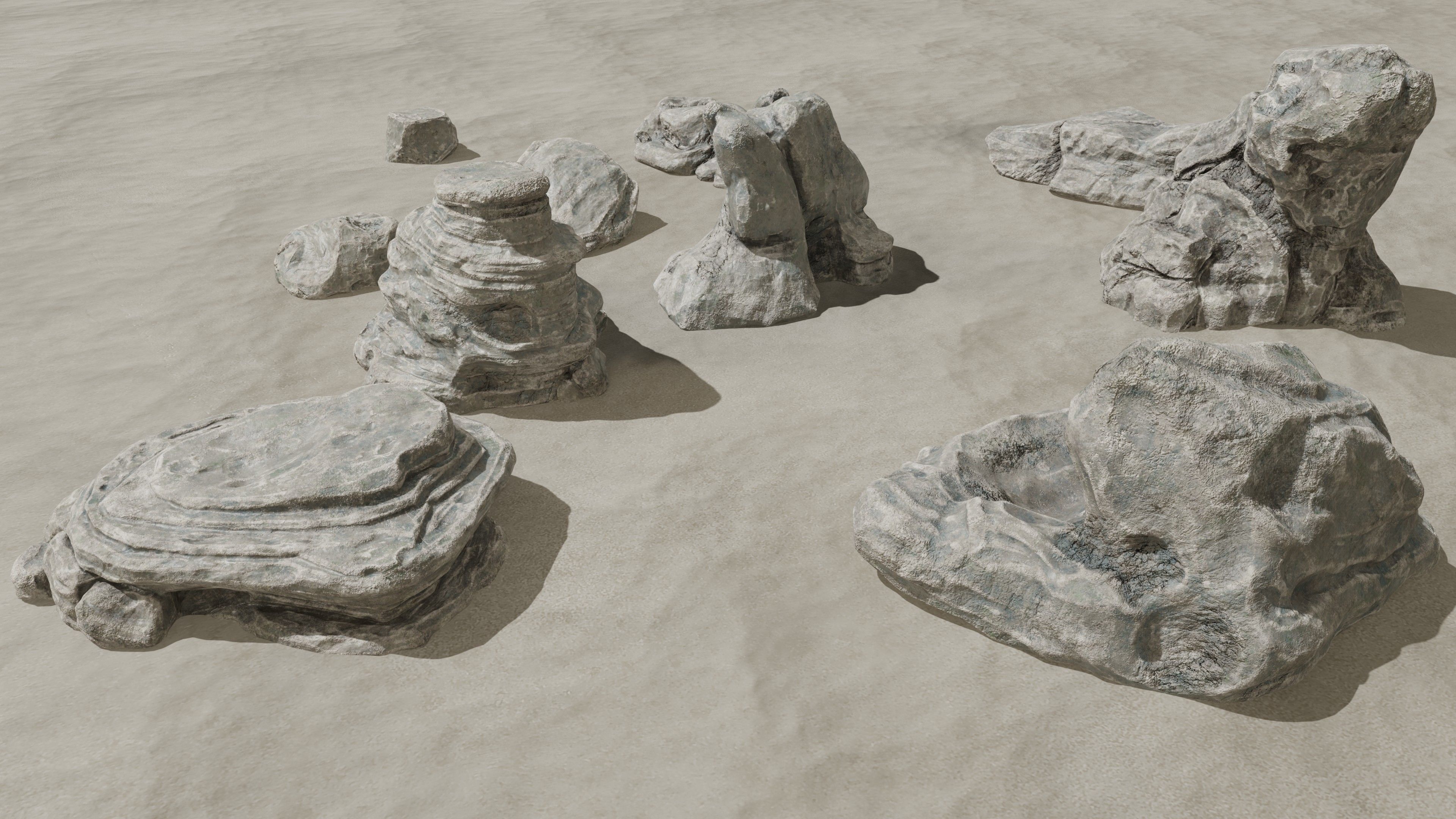 Stone pack Low-poly 3D model_4