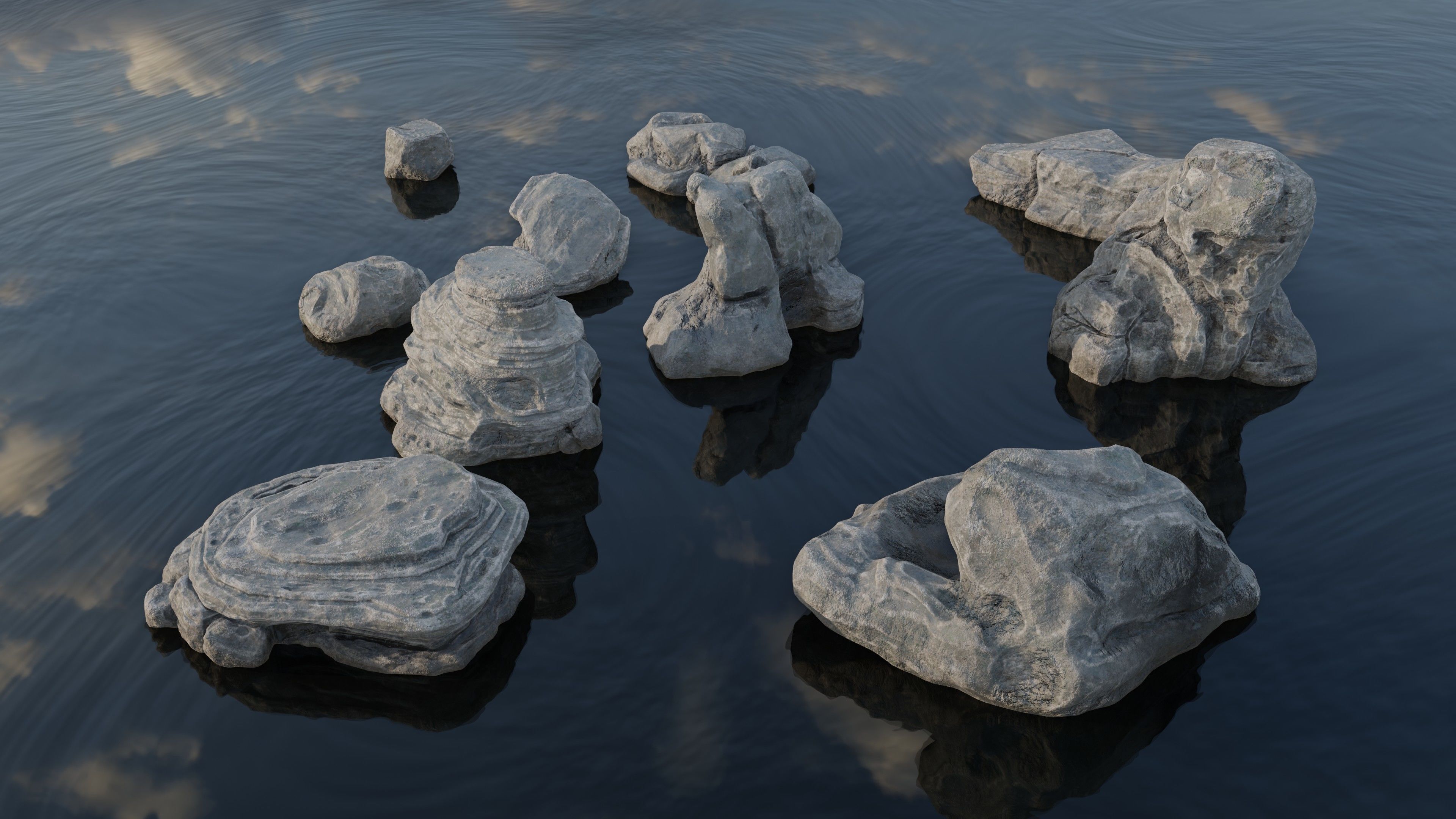 Stone pack Low-poly 3D model_8