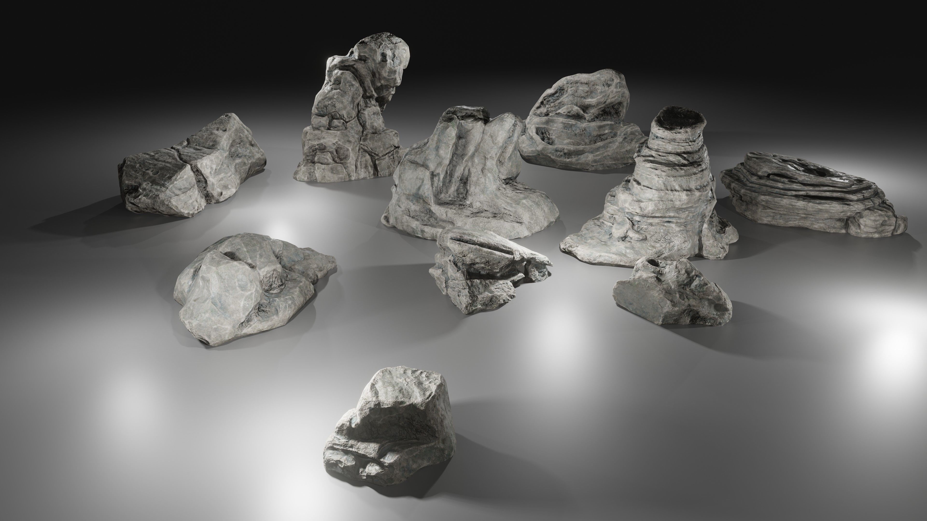Stone pack Low-poly 3D model_11