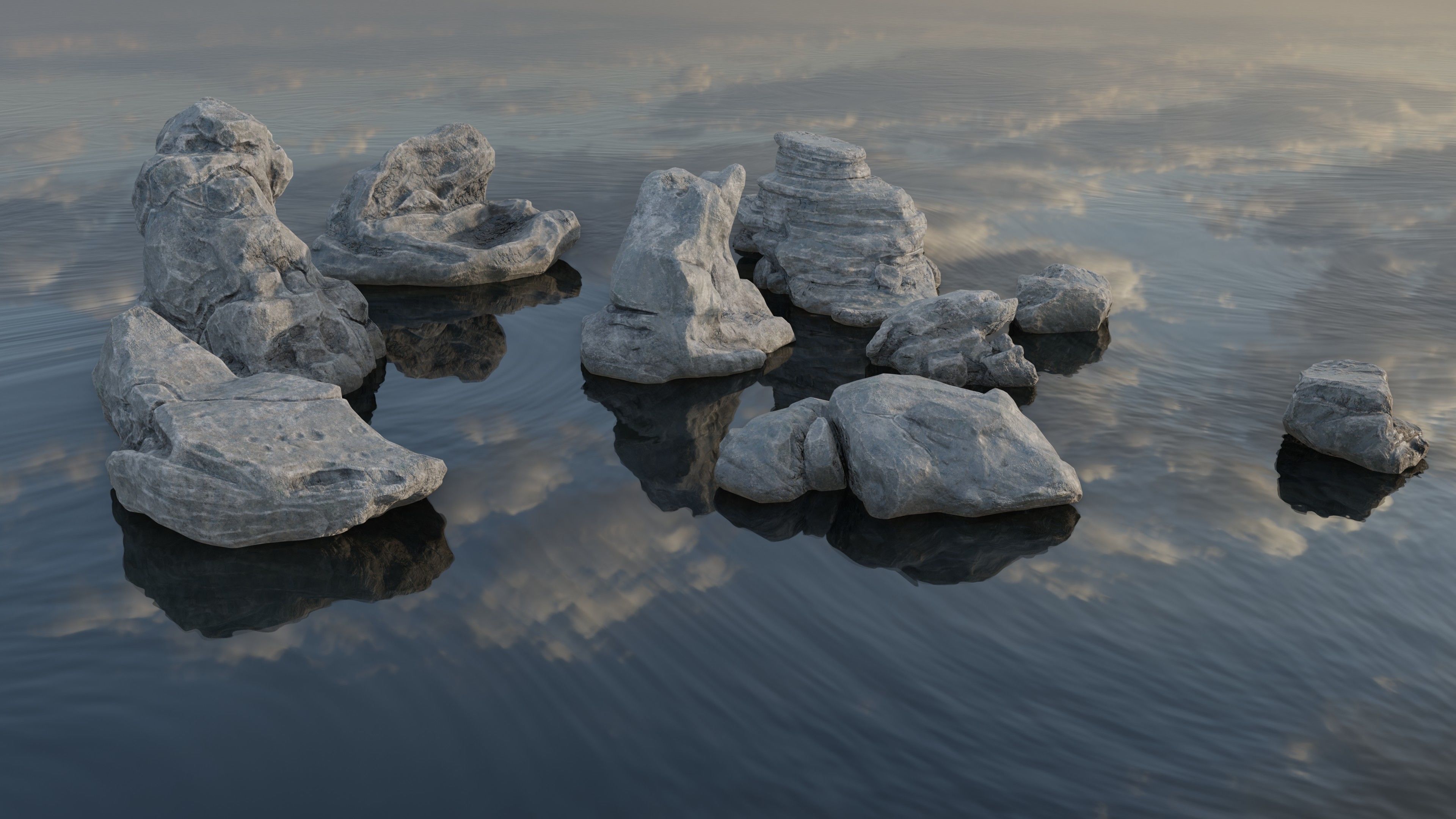 Stone pack Low-poly 3D model_10