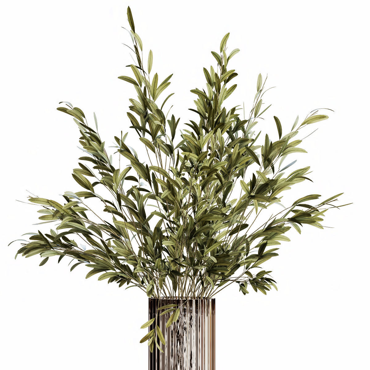 Olive stems in modern vase 3D model_2
