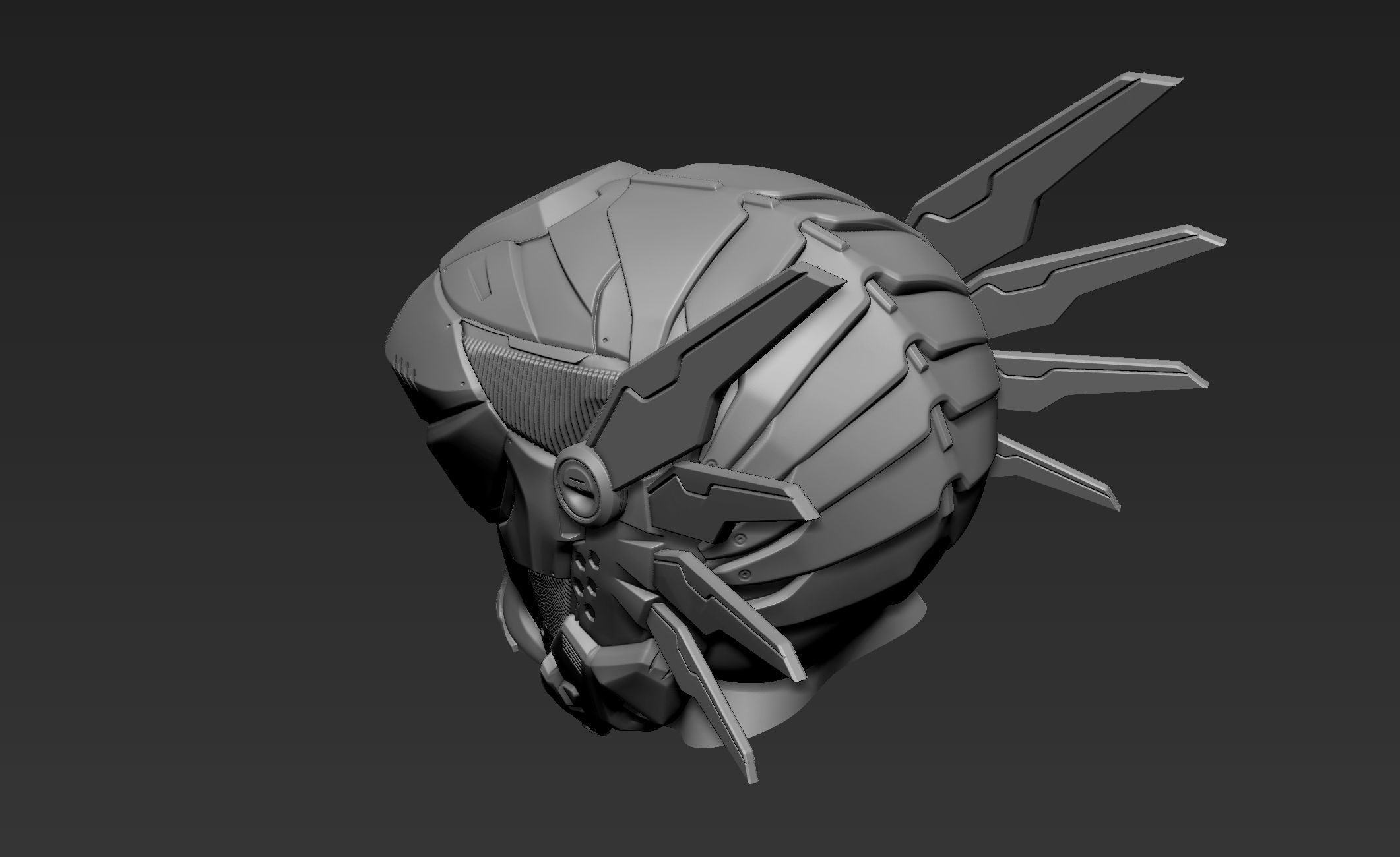 3d Printable Sci-Fi Head 3D model_5