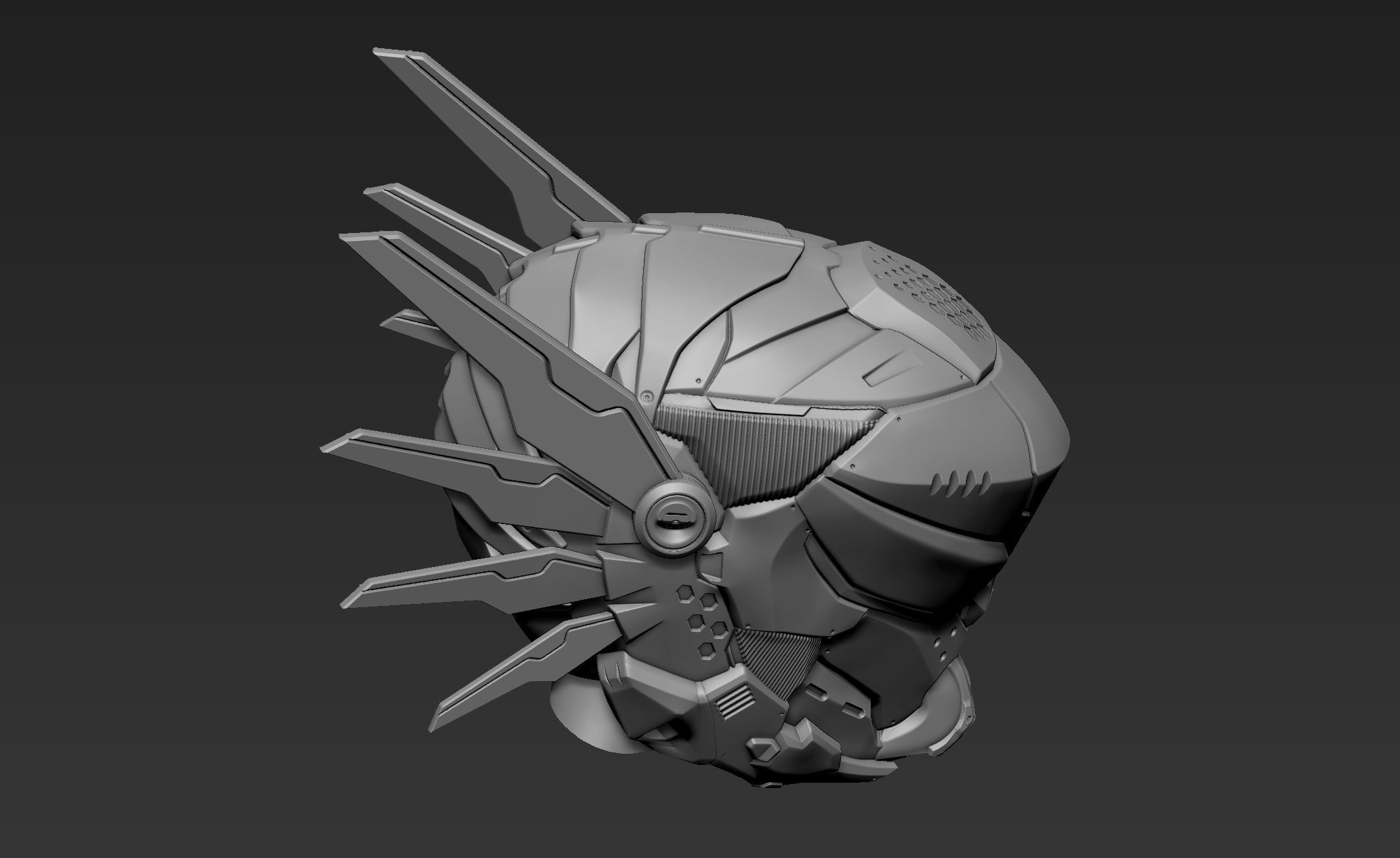 3d Printable Sci-Fi Head 3D model_8