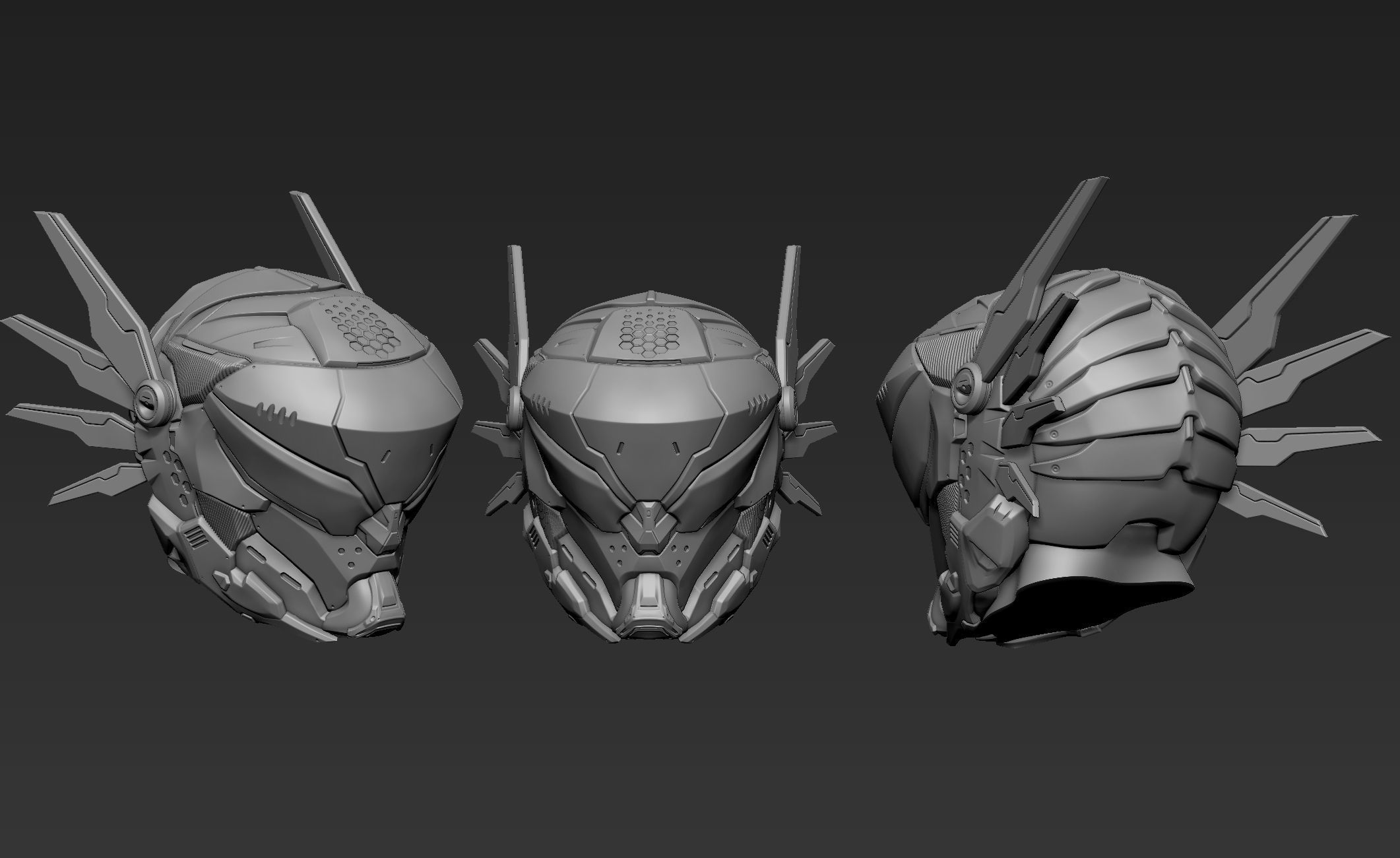 3d Printable Sci-Fi Head 3D model_10