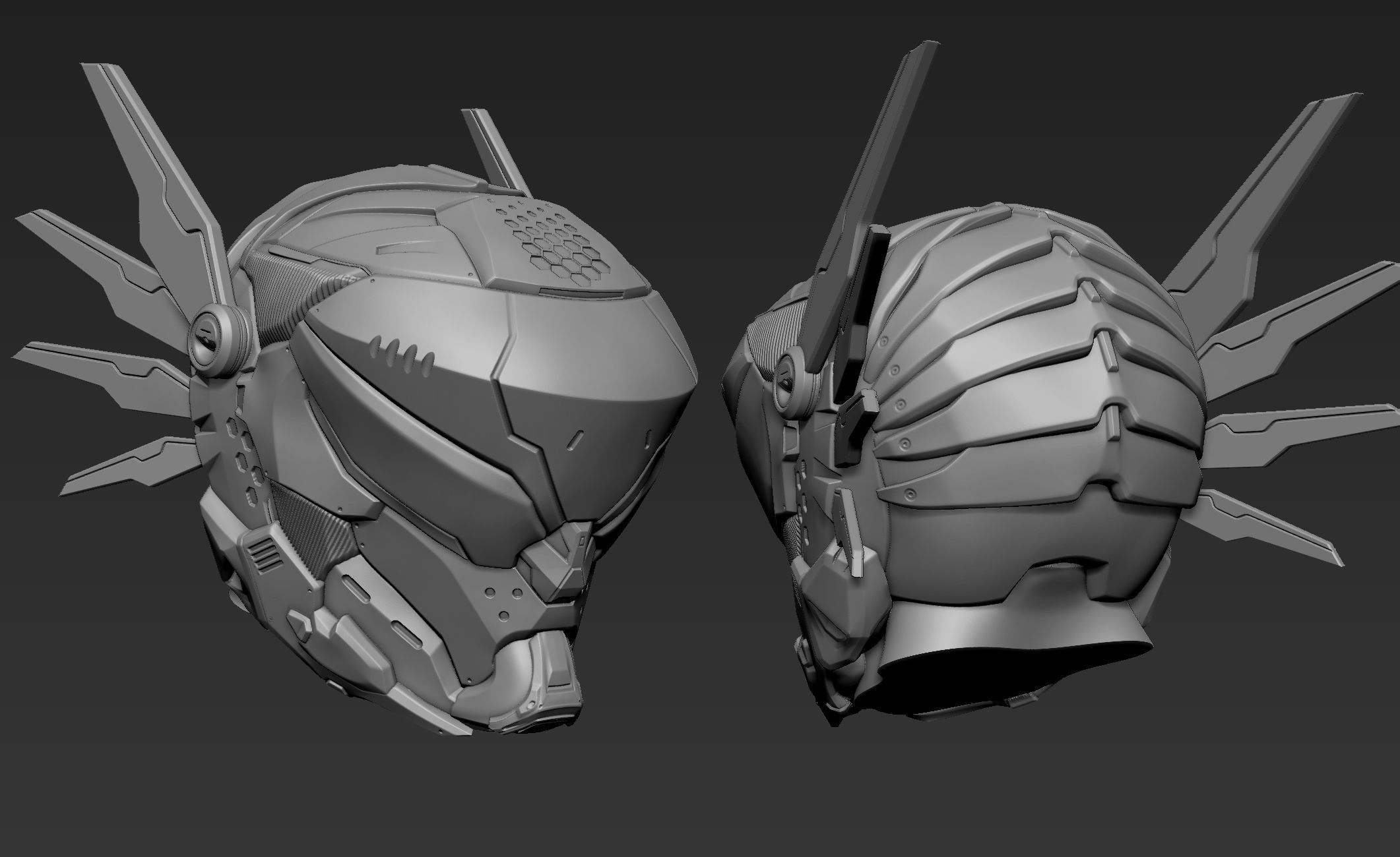 3d Printable Sci-Fi Head 3D model_1