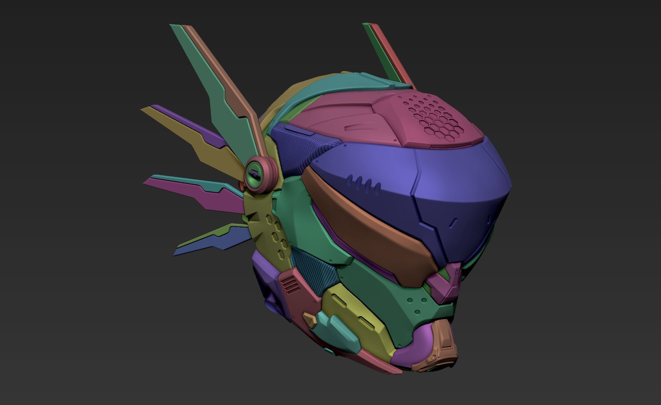 3d Printable Sci-Fi Head 3D model_12