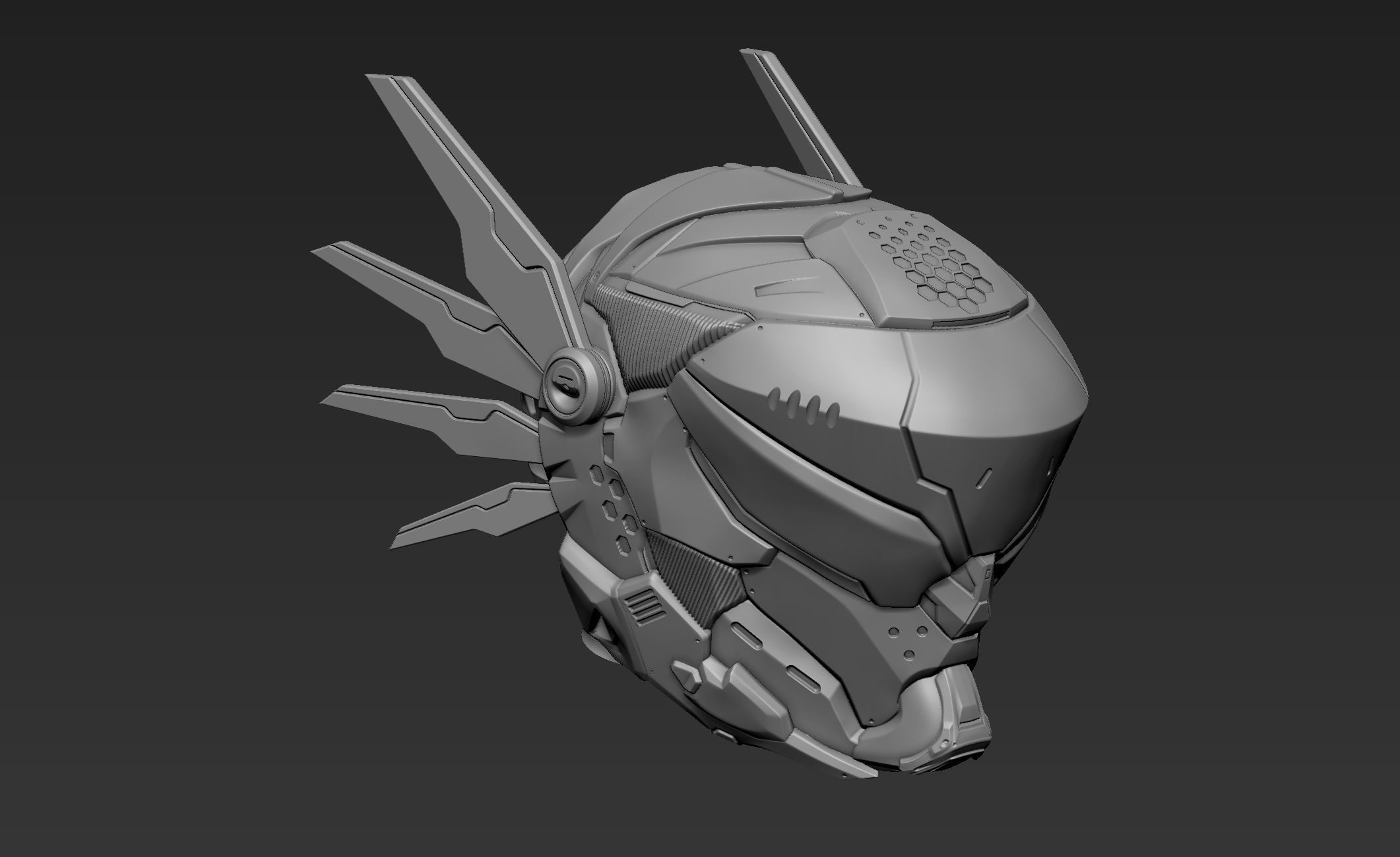 3d Printable Sci-Fi Head 3D model_9
