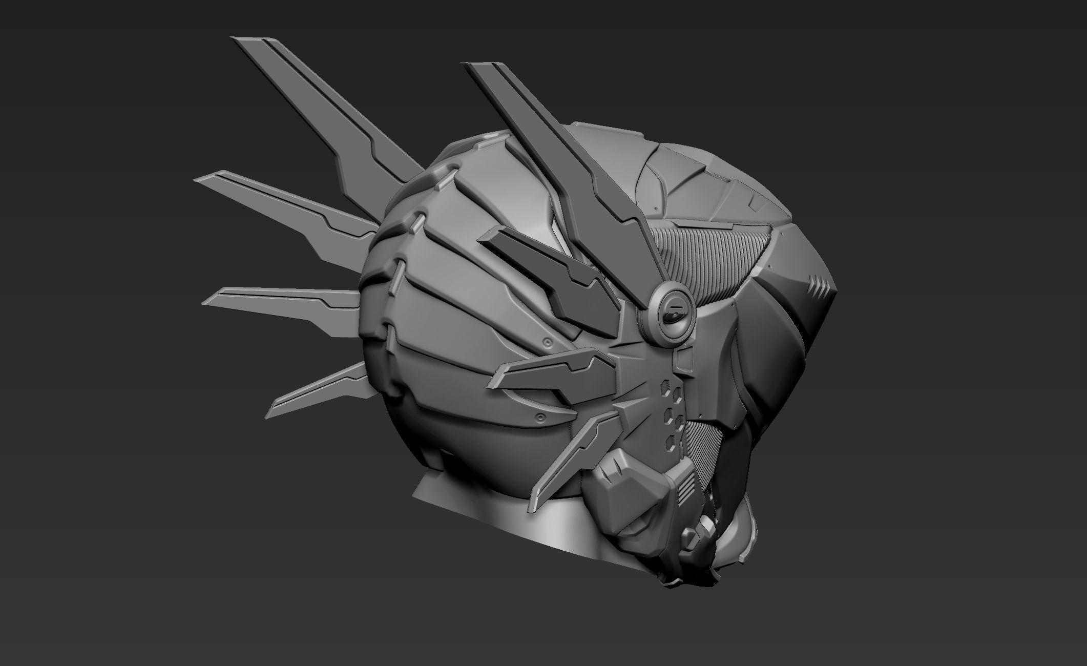 3d Printable Sci-Fi Head 3D model_7