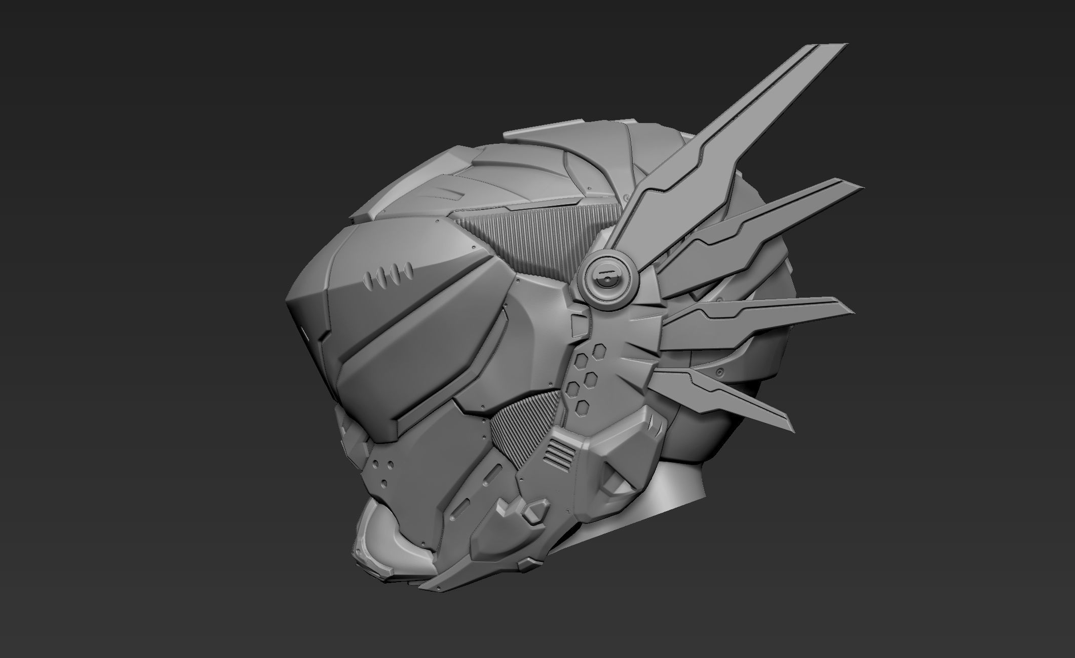 3d Printable Sci-Fi Head 3D model_4