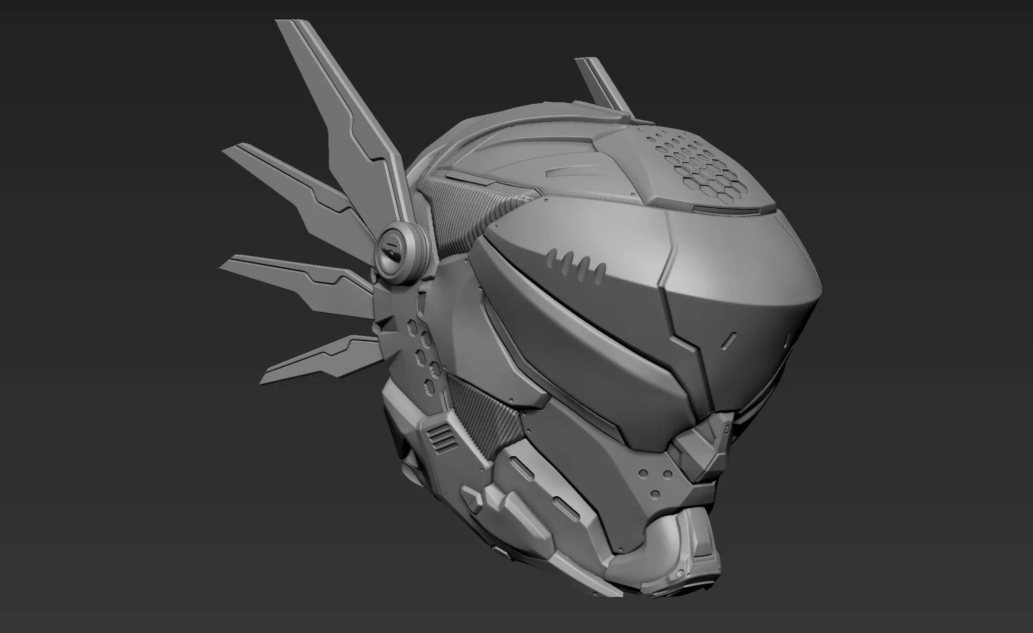 3d Printable Sci-Fi Head 3D model_0