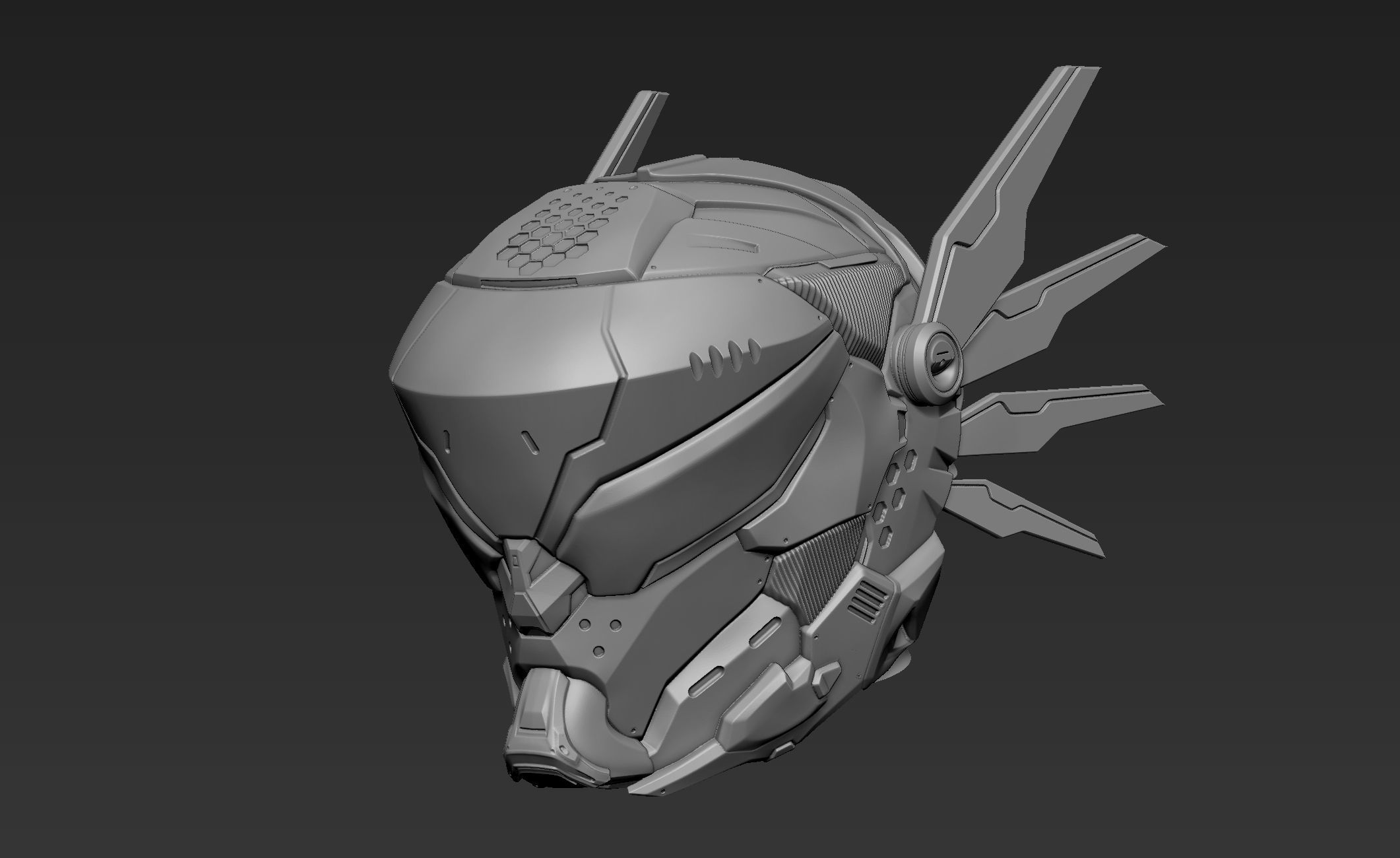 3d Printable Sci-Fi Head 3D model_3