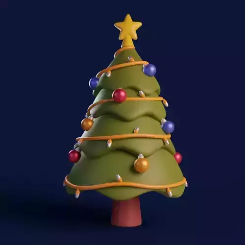 Cartoon Christmas Tree Low-poly 3D model