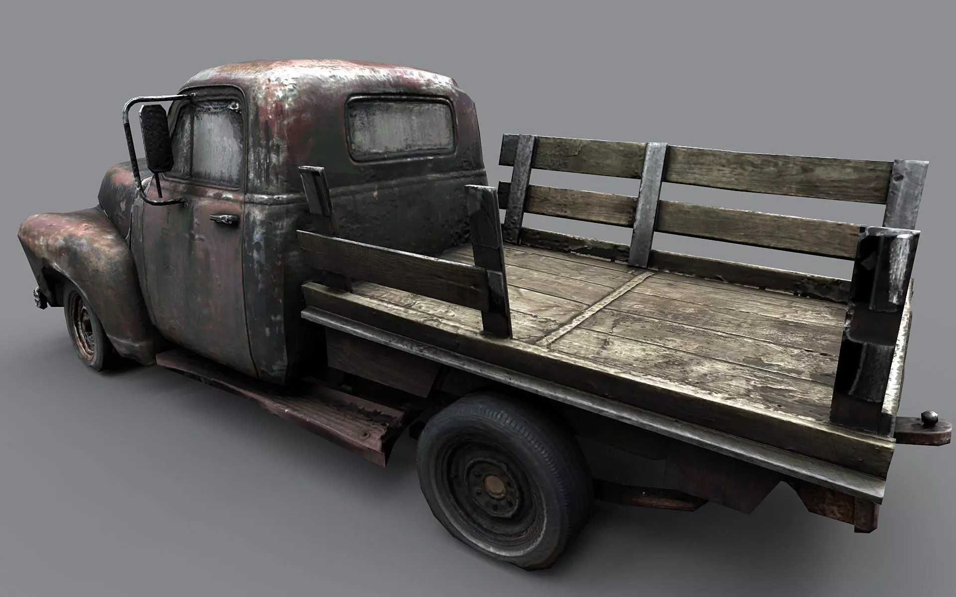 old truck Low-poly 3D model_0