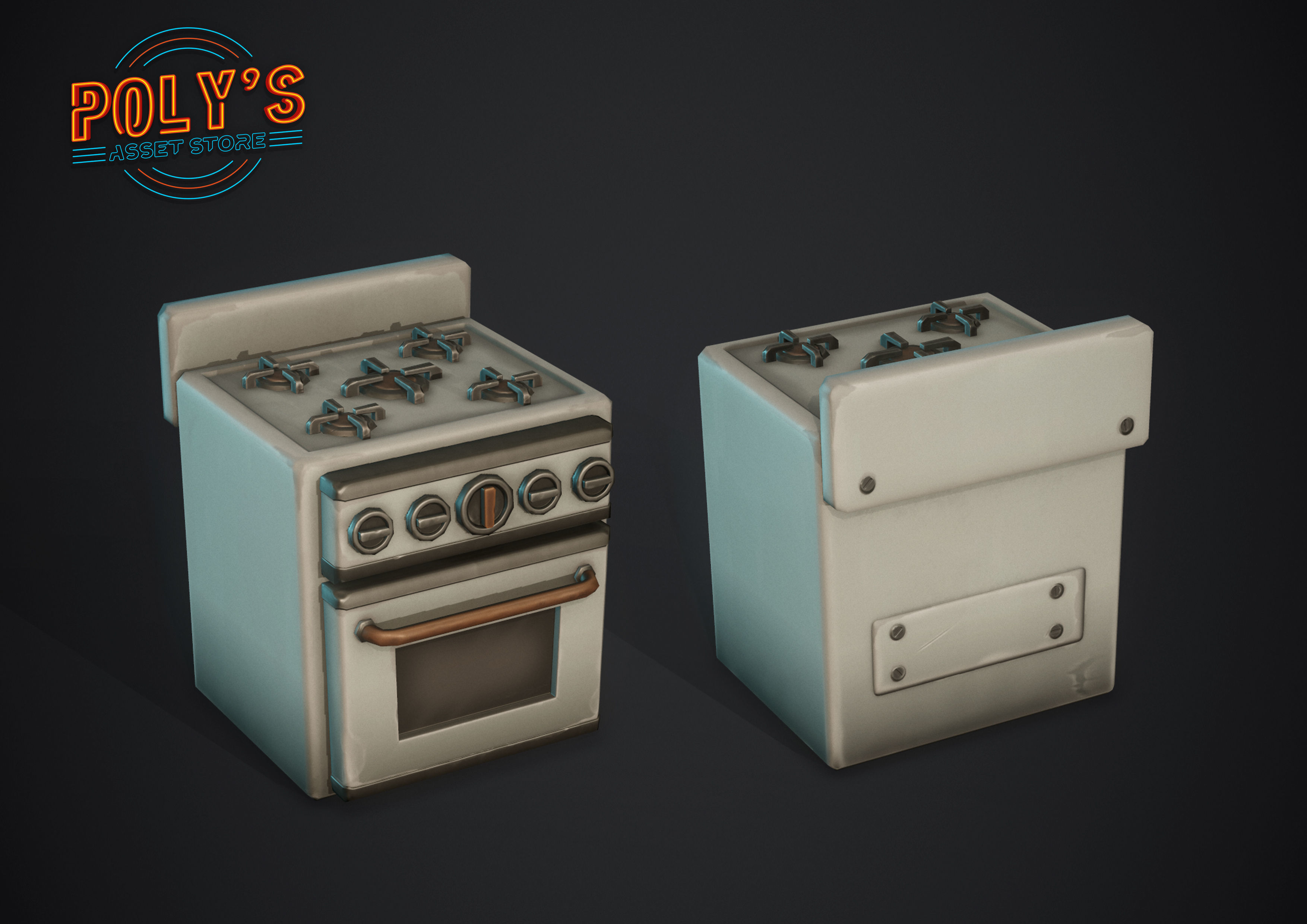 Kitchen Pack - Stylized low poly Low-poly 3D model_6