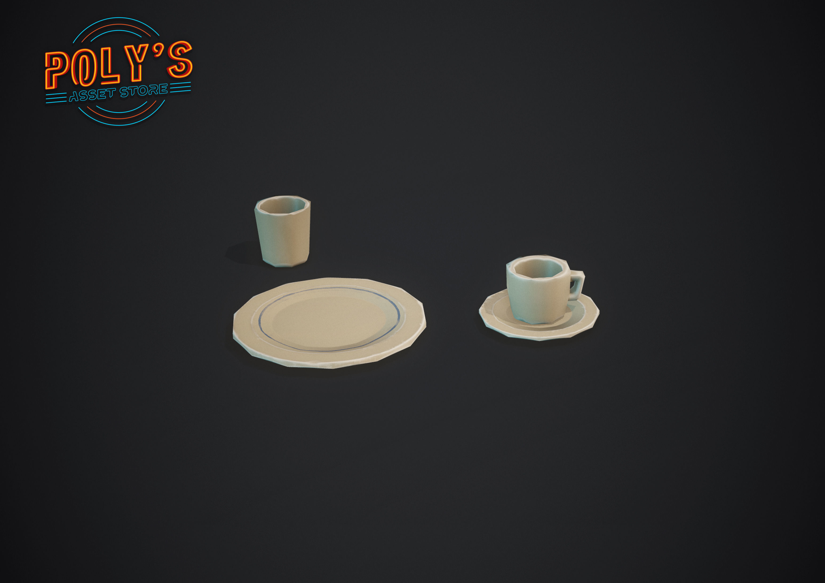 Kitchen Pack - Stylized low poly Low-poly 3D model_10