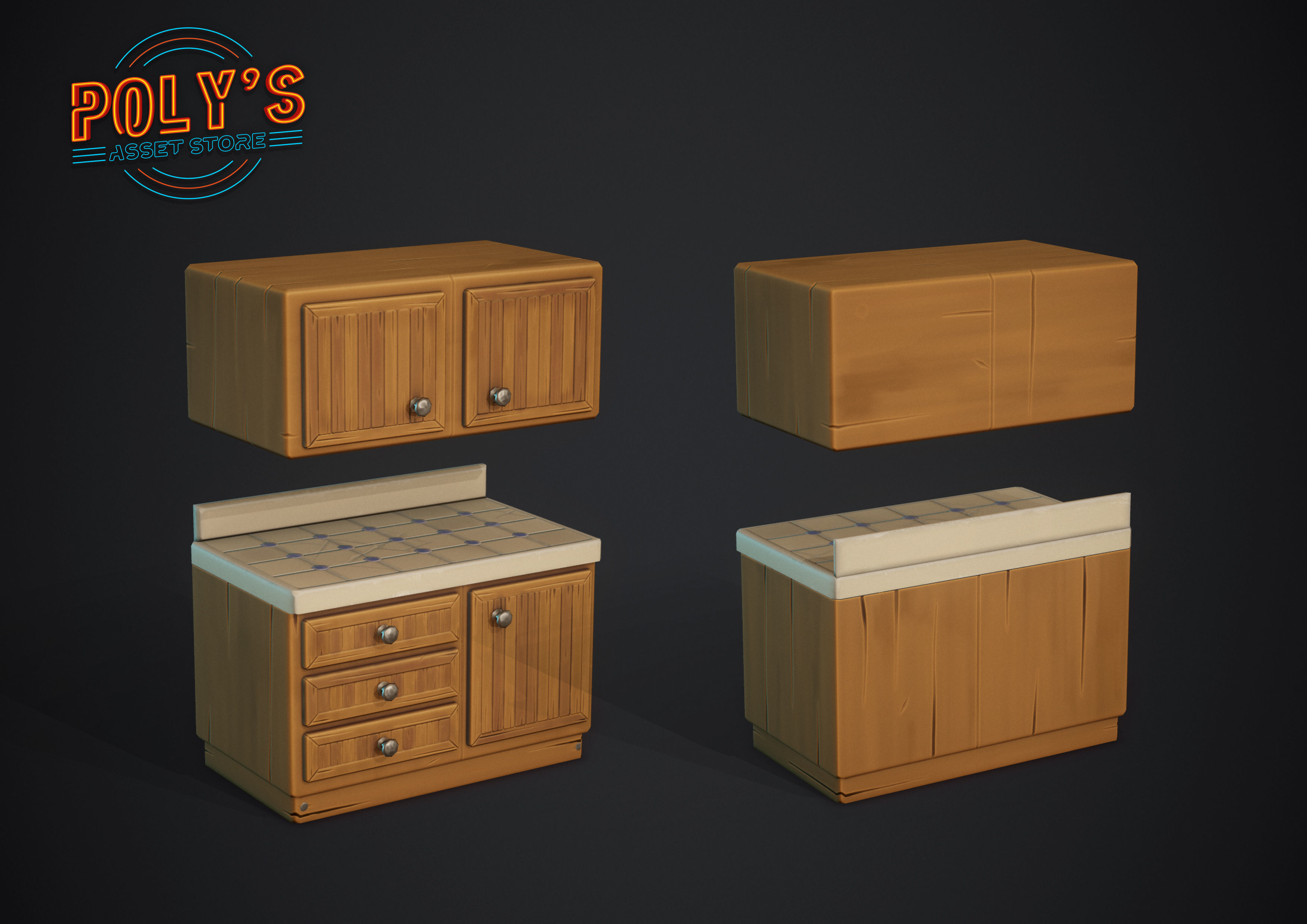 Kitchen Pack - Stylized low poly Low-poly 3D model_7