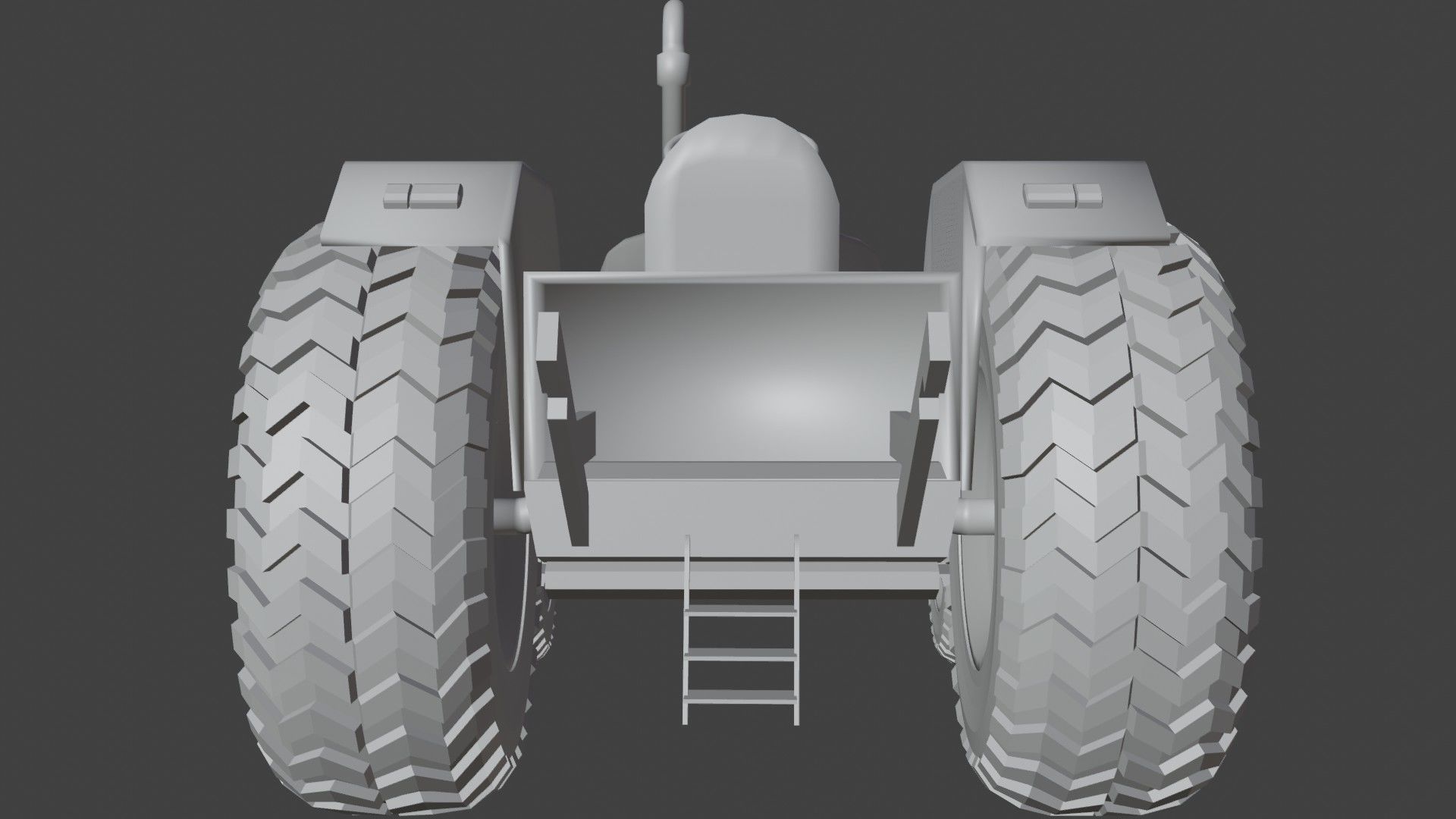 Dirty Farm Tractor Low-poly 3D model_20