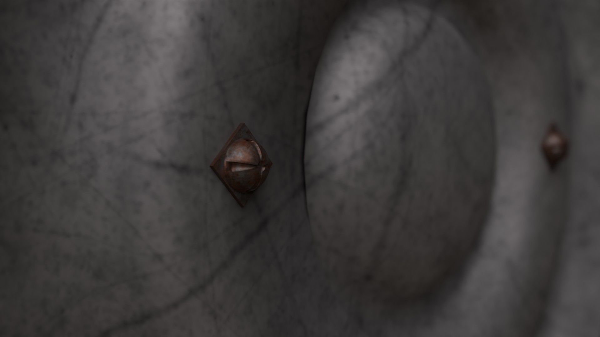 Dirty Farm Tractor Low-poly 3D model_17