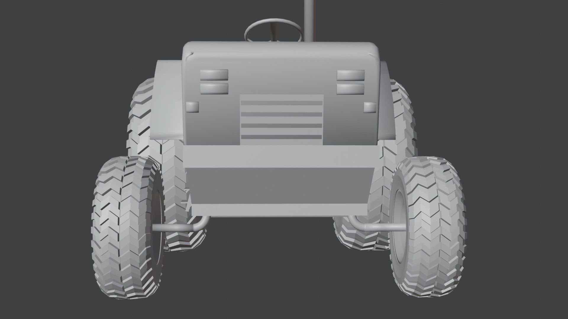 Dirty Farm Tractor Low-poly 3D model_11