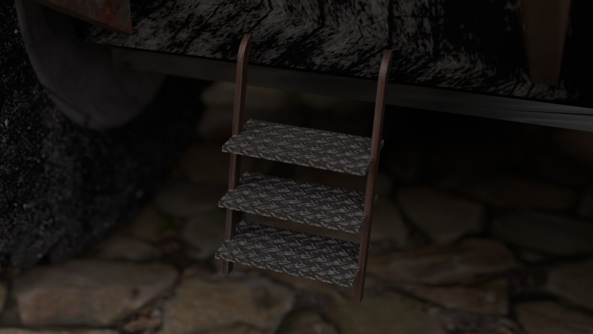 Dirty Farm Tractor Low-poly 3D model_18