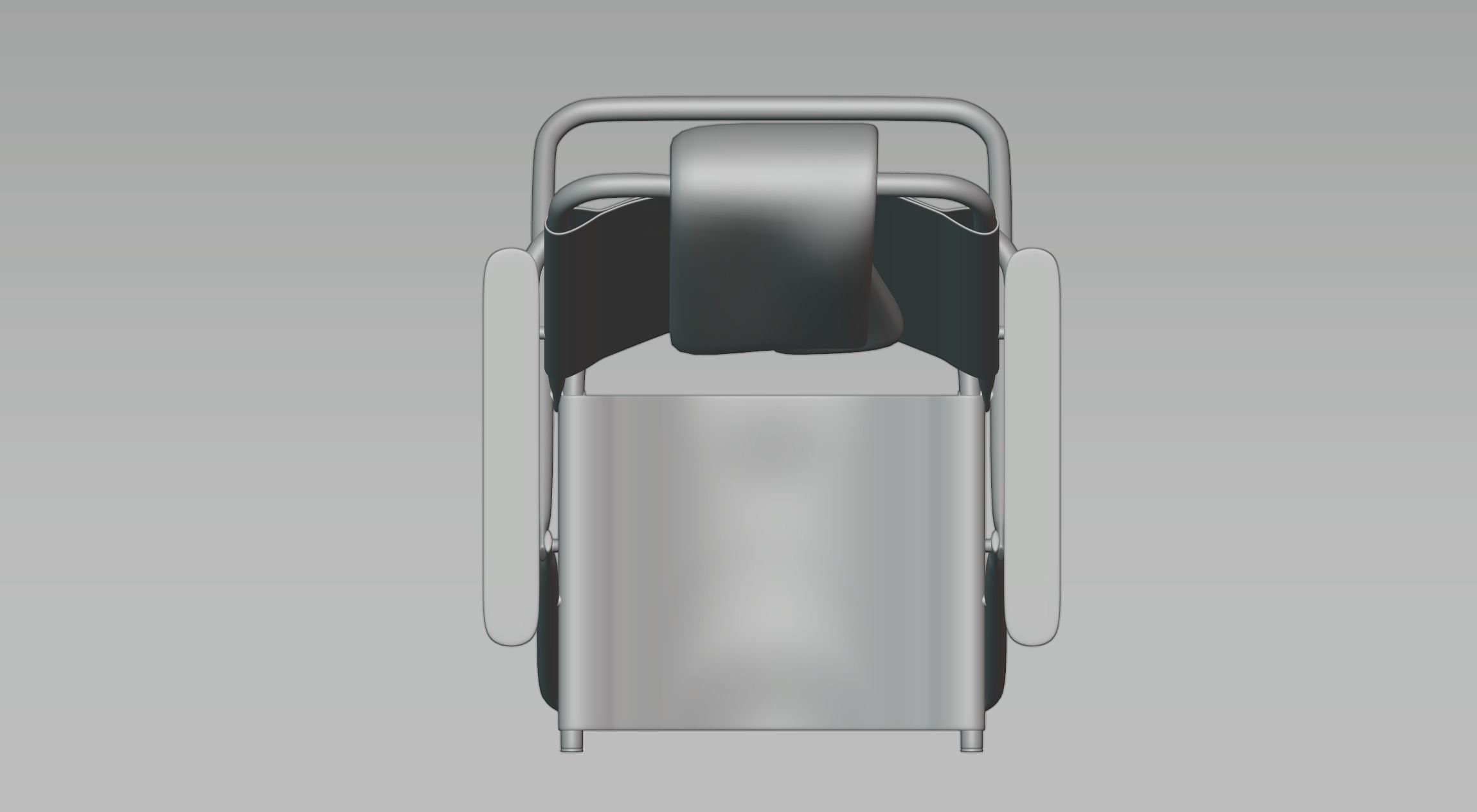 Beach chair with towel 3D model_2