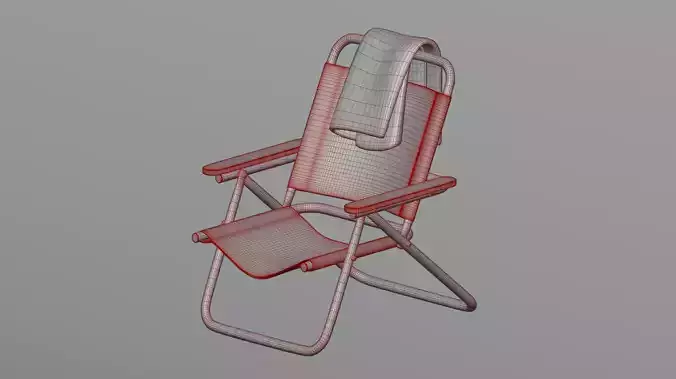 Beach chair with towel