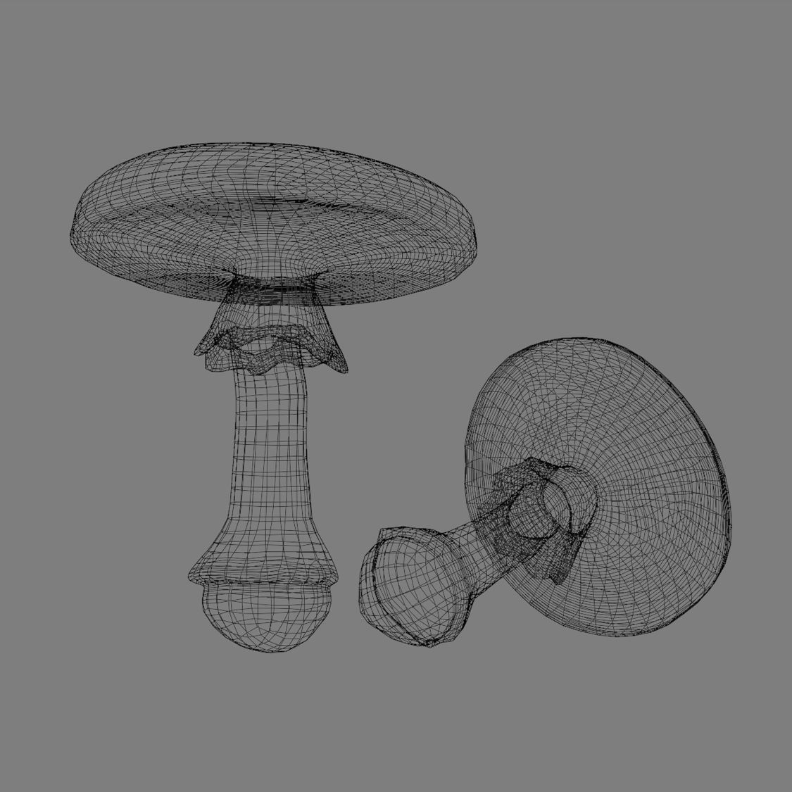 Amanita fungus Low-poly 3D model_4