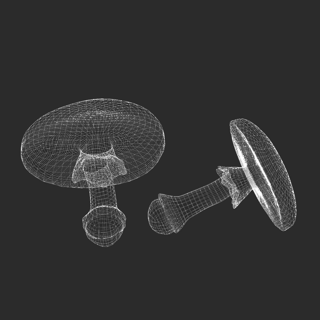 Amanita fungus Low-poly 3D model_5