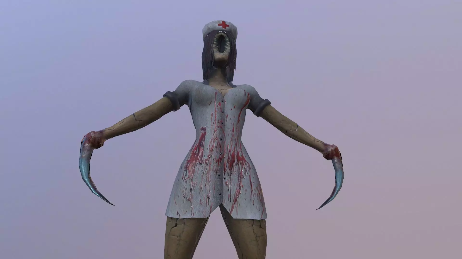 Horror Nurse Low-poly 3D model_0
