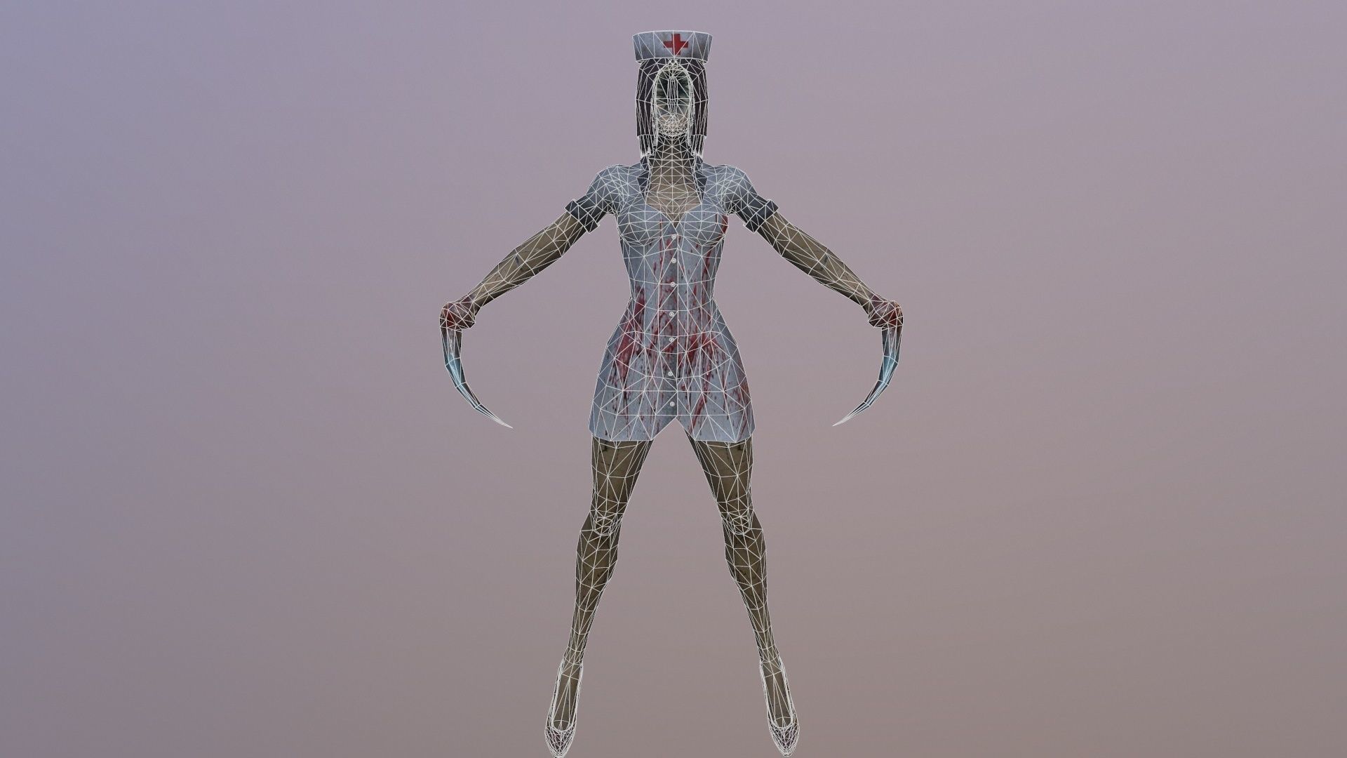 Horror Nurse Low-poly 3D model_6