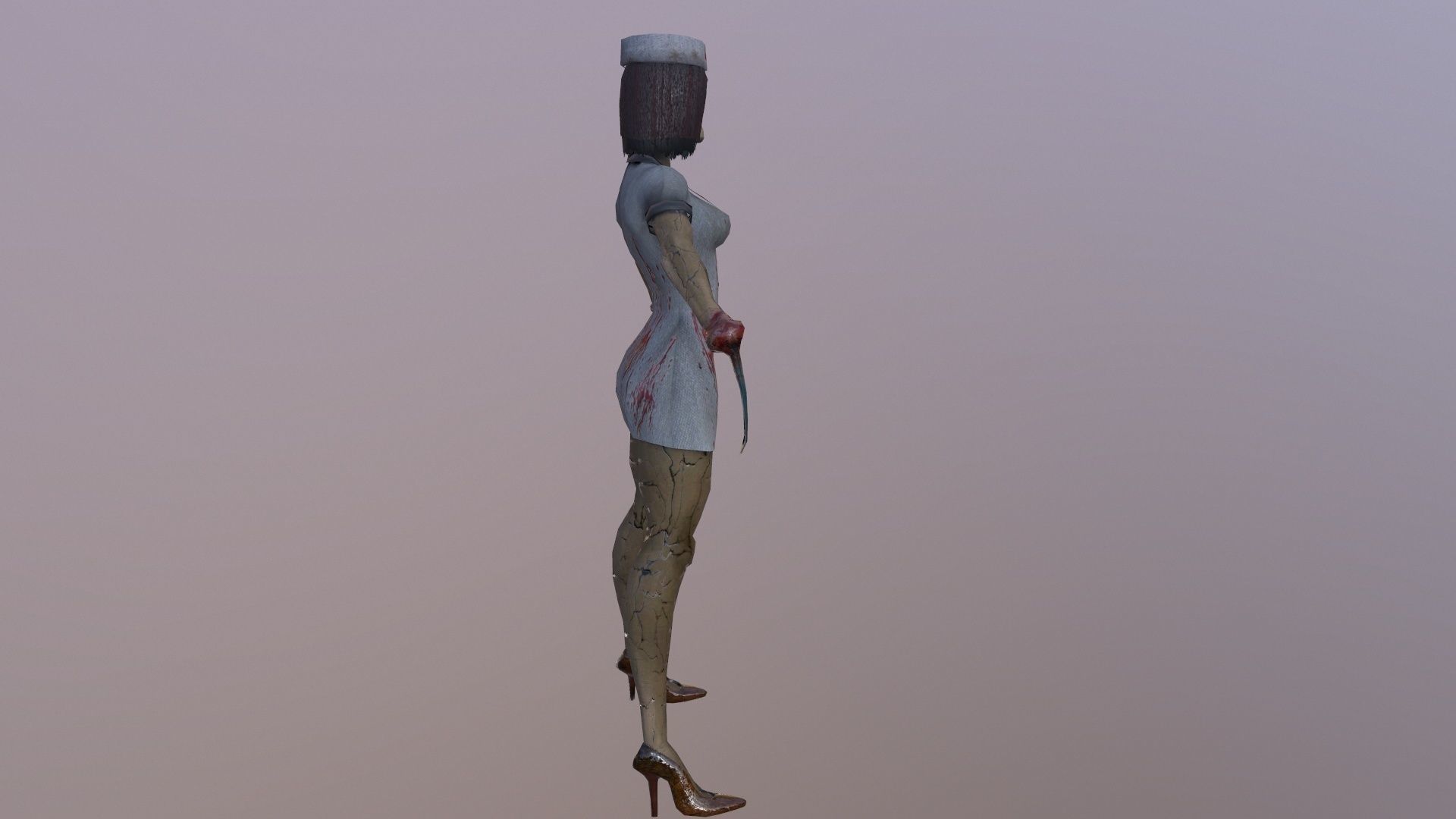 Horror Nurse Low-poly 3D model_3
