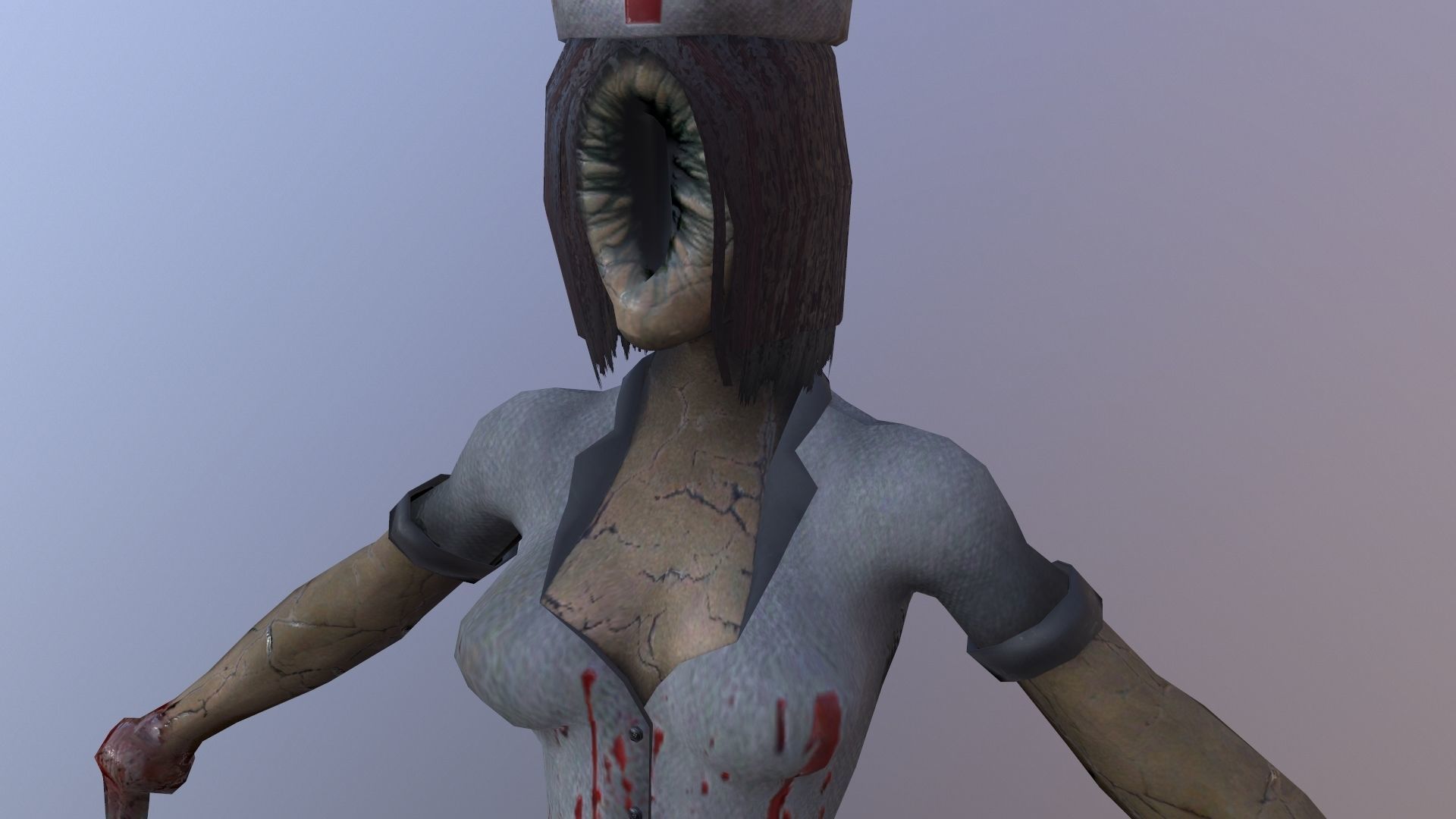 Horror Nurse Low-poly 3D model_2