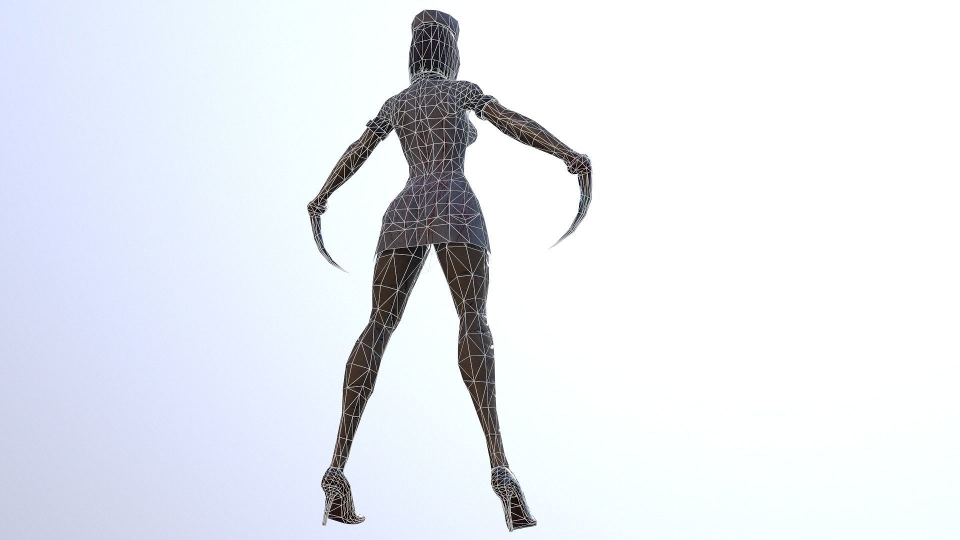 Horror Nurse Low-poly 3D model_7