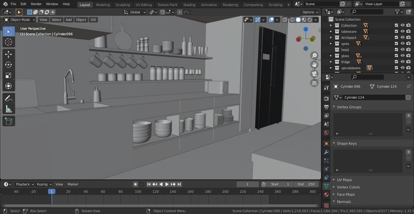 Kitchen interior  3D model_16