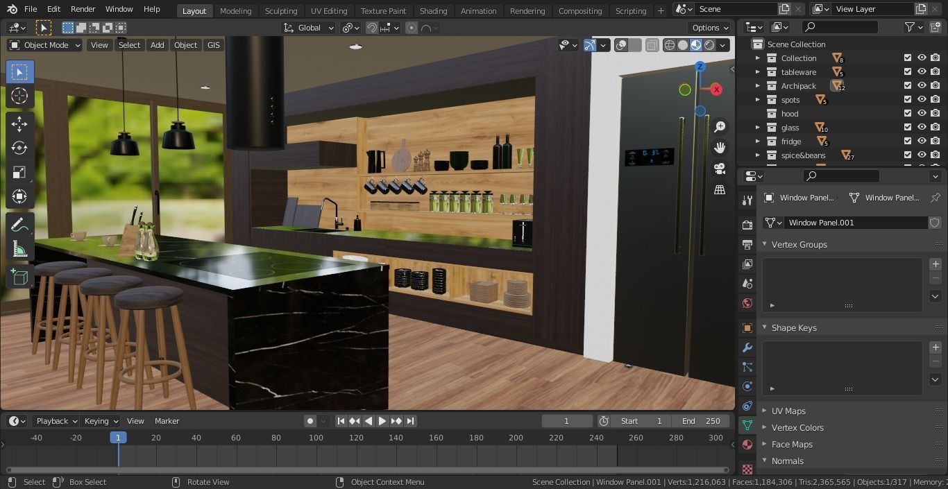 Kitchen interior  3D model_6